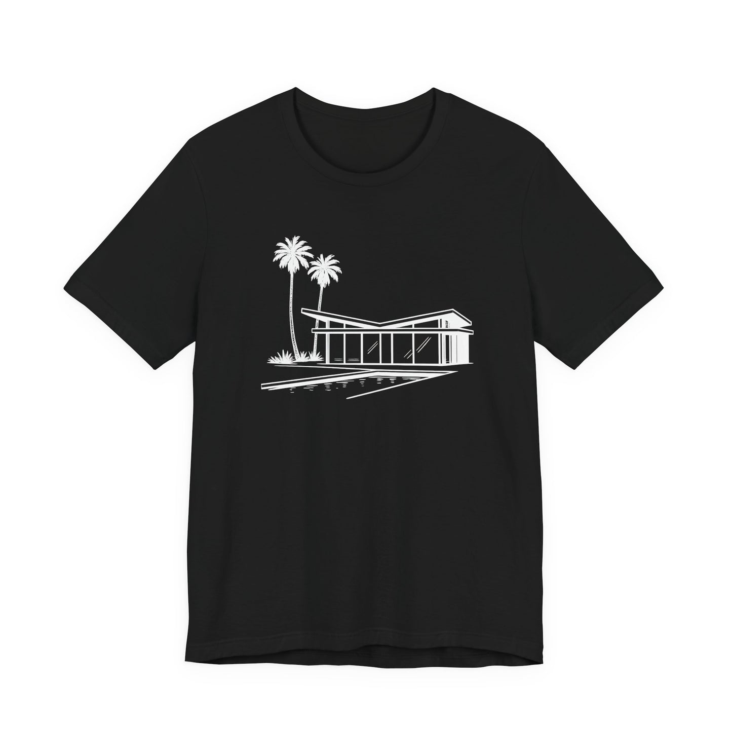Mid-Century Modern House Tee Mid Century Icons series— Palm Tree Architectural Graphic Shirt, Mid Century modern, Palm Springs