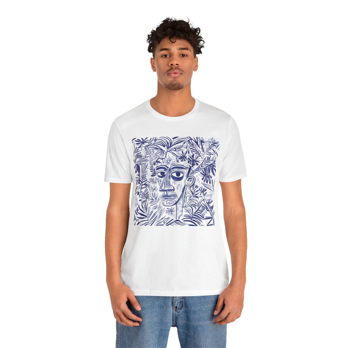 Botanical Face Art Unisex Tee – Nature-inspired Graphic T-Shirt for Eco-Conscious Style