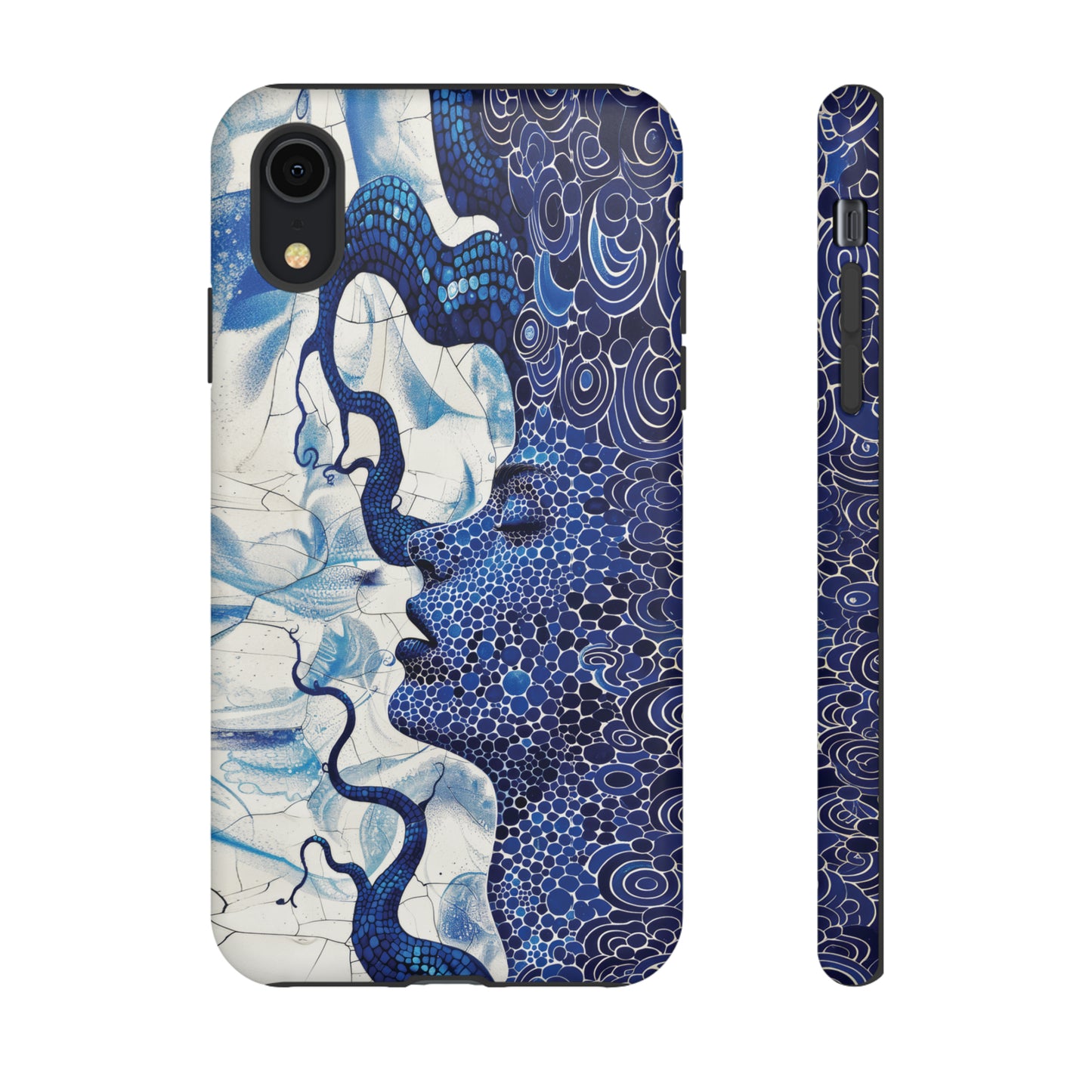 Phone Case, blue woman Artistic design, Tough Case, Colorful whimsical fantasy design, iPhone 15, 14, 13, 12, 11, Samsung, Pixel