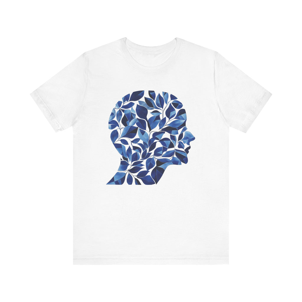 Blue Leaves Silhouette Unisex Tee - Nature Inspired Design