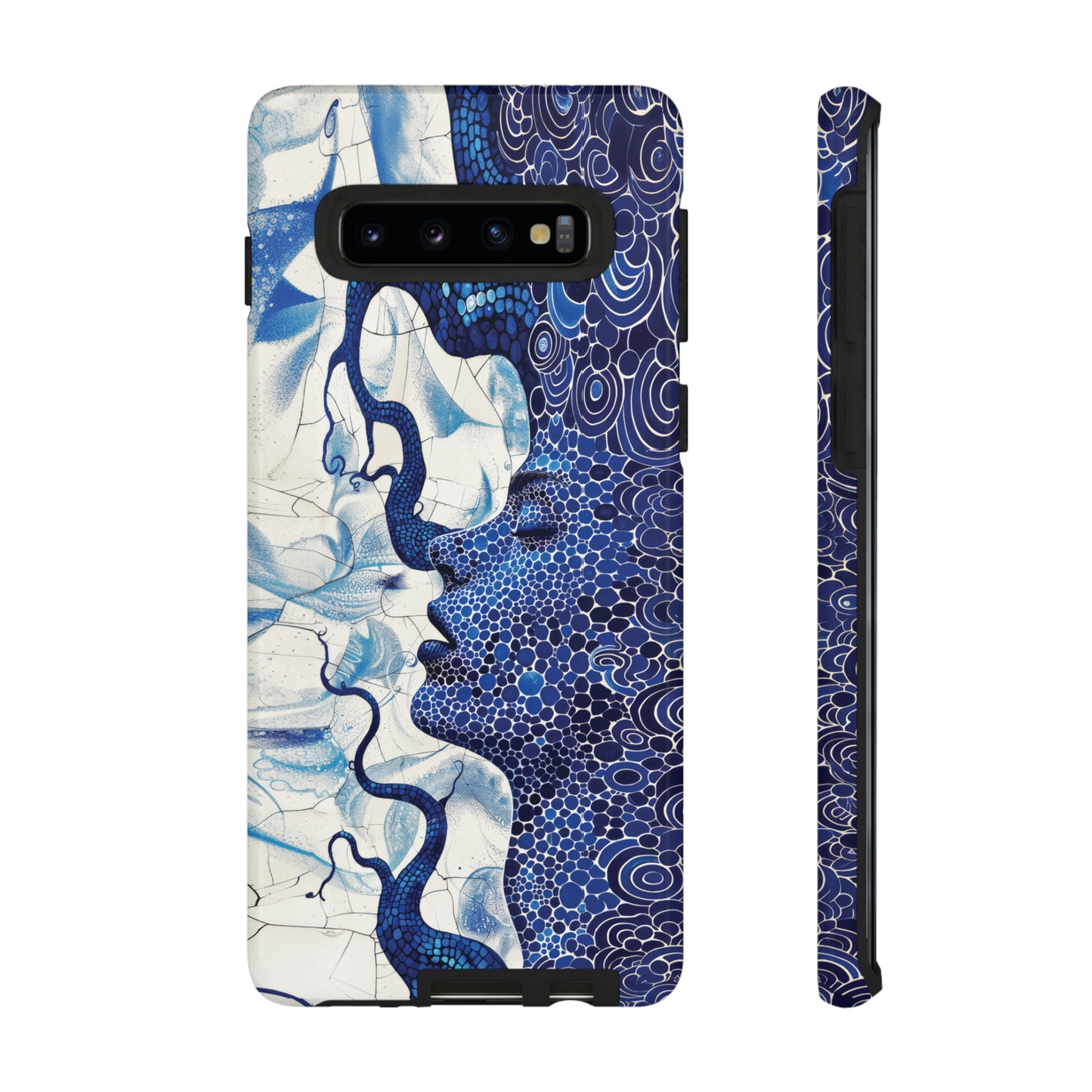Phone Case, blue woman Artistic design, Tough Case, Colorful whimsical fantasy design, iPhone 15, 14, 13, 12, 11, Samsung, Pixel