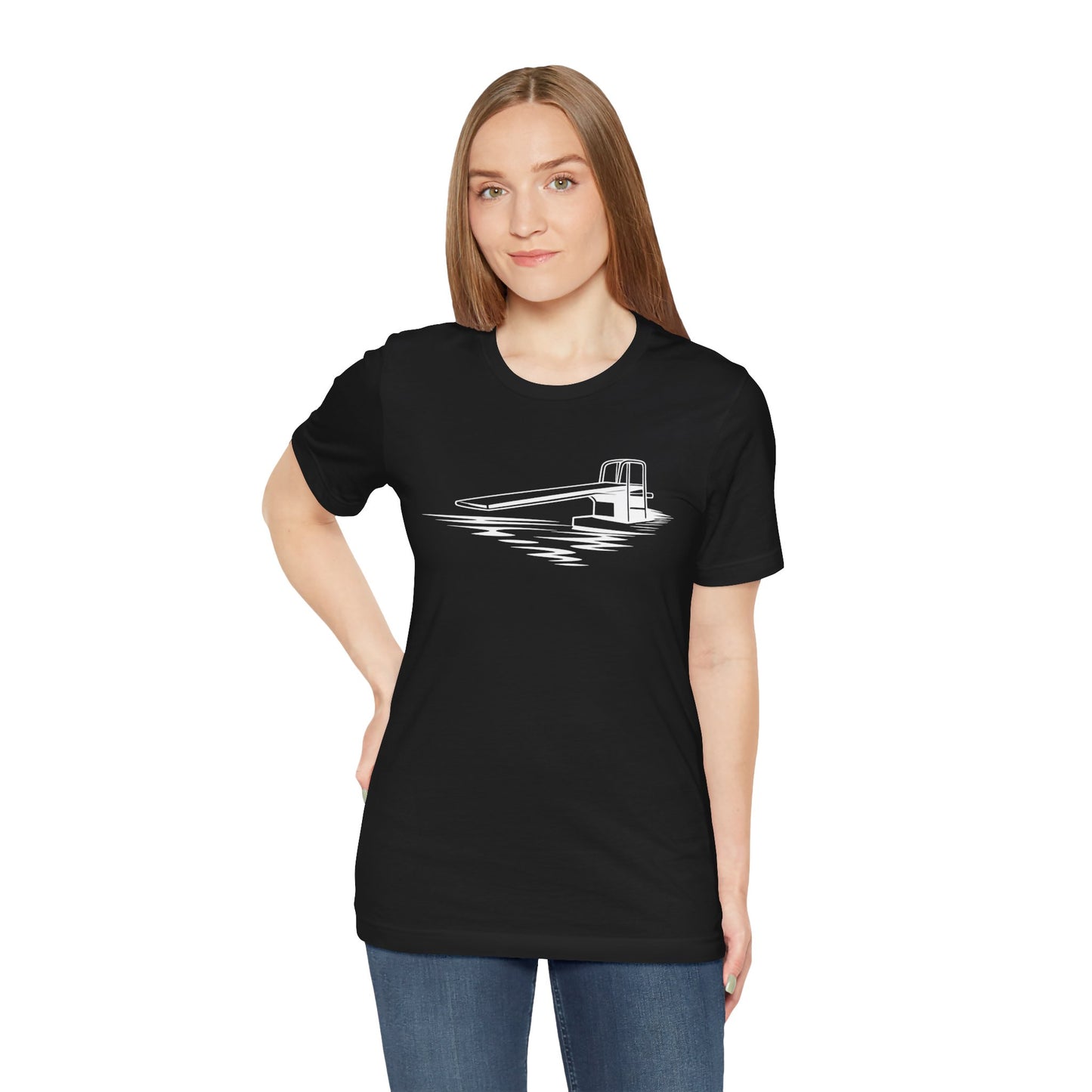 Desert Modern Icons series, Diving board graphic Unisex Jersey Short Sleeve Tee, Vintage Palm Springs