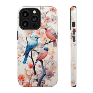 Three birds on a branch water color Tough Cases