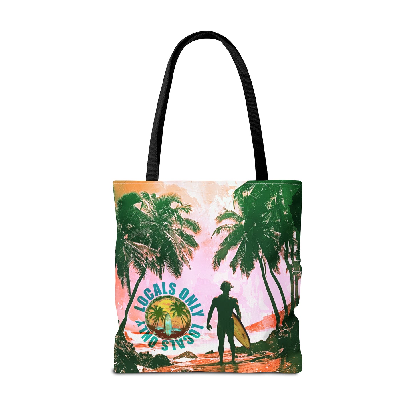 Locals only beach scene Tote Bag (AOP)