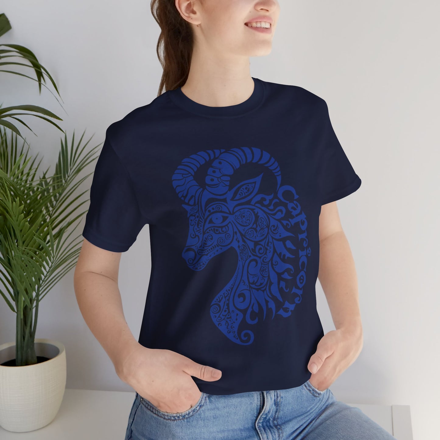 Capricorn blue graphic Unisex Jersey Short Sleeve Tee