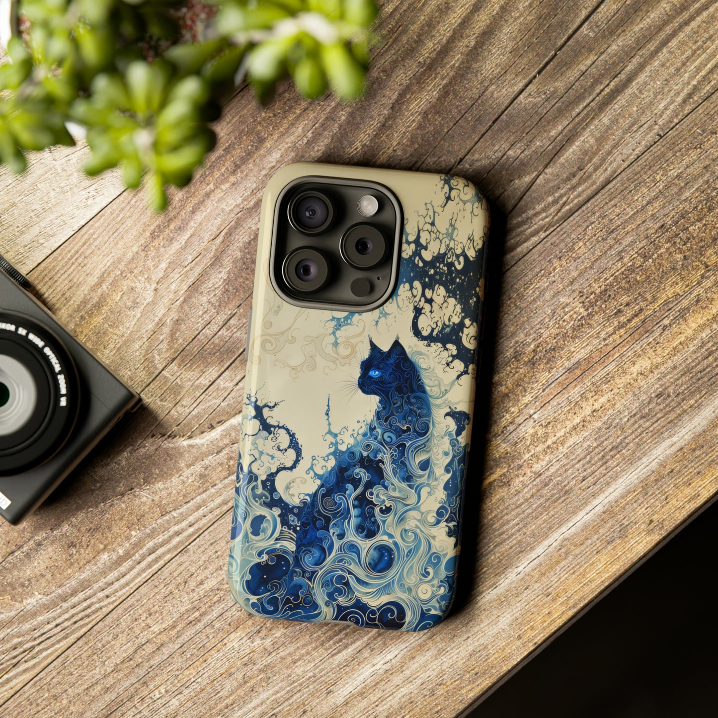 Black cat in smokeTough Cases