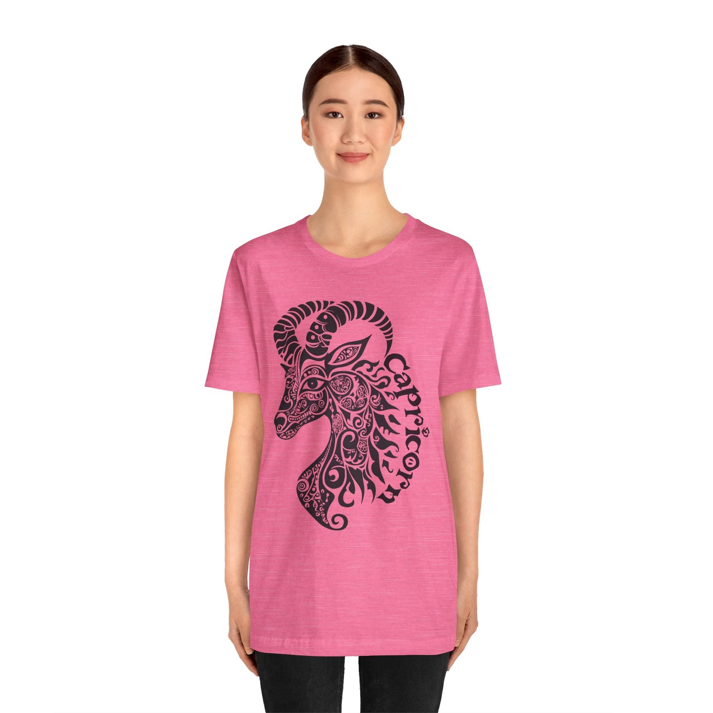 Capricorn with black graphic Unisex Jersey Short Sleeve Tee