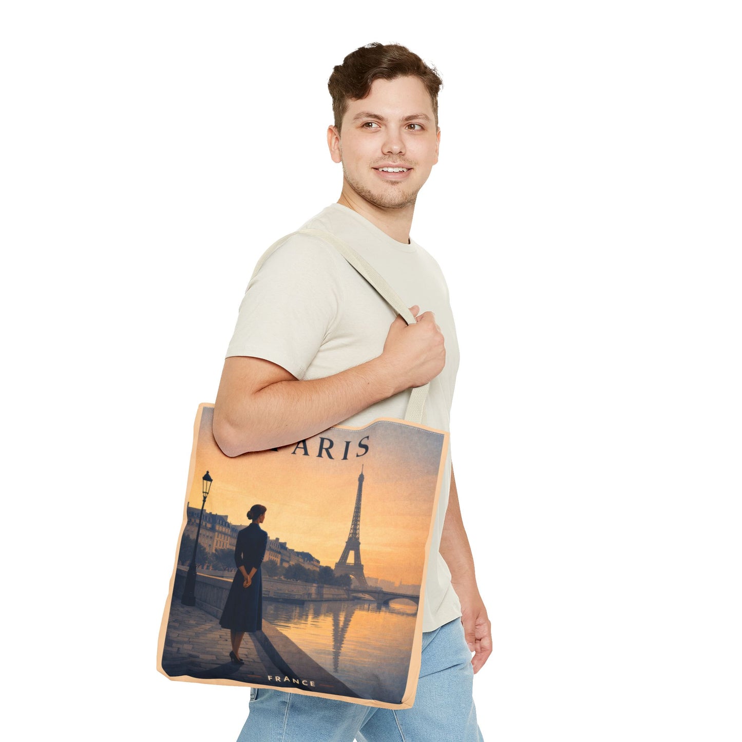 Paris Vintage Eiffel Tote Bag — Scenic Sunrise AOP Tote