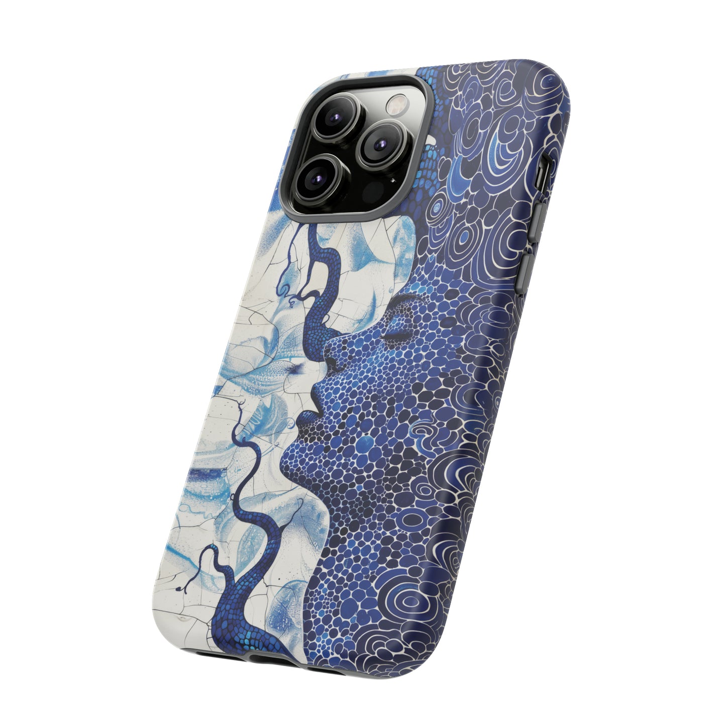 Phone Case, blue woman Artistic design, Tough Case, Colorful whimsical fantasy design, iPhone 15, 14, 13, 12, 11, Samsung, Pixel
