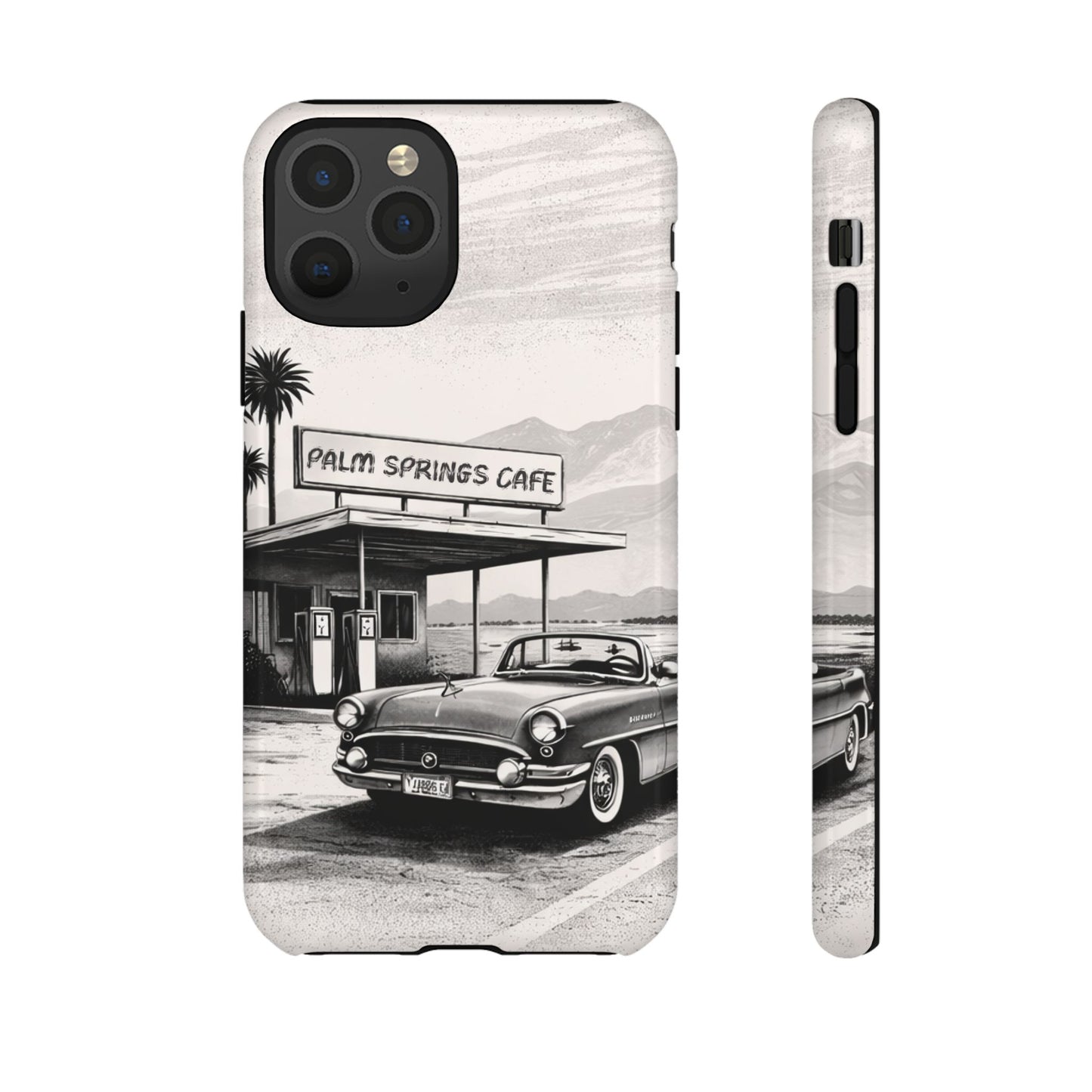 Vintage Palm Springs Cafe Phone Case – Retro Convertible Roadtrip Design