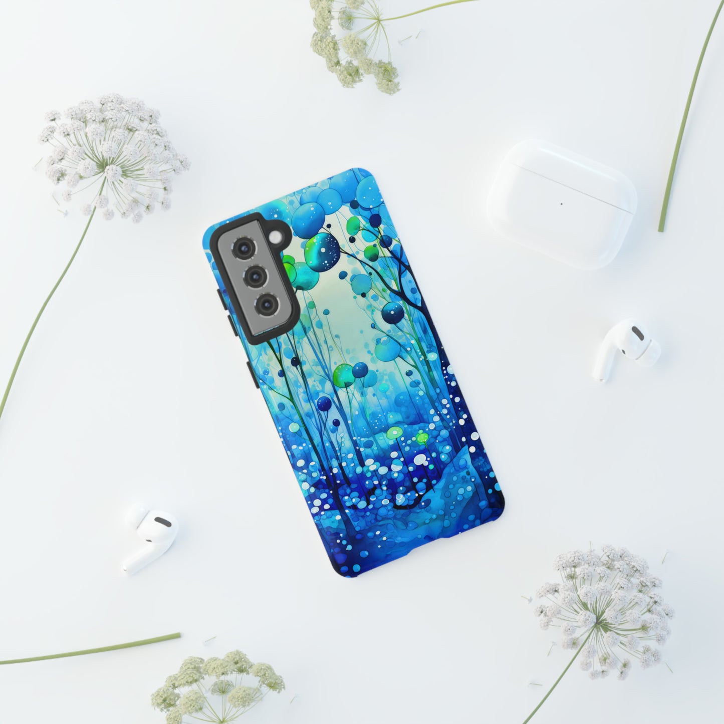 Blue fantasy forest Tough Cases