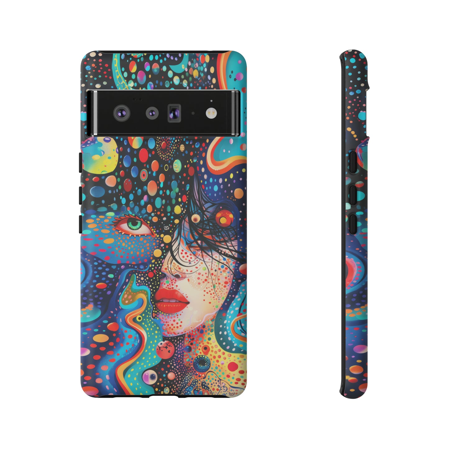 Phone Case, dream in color, Artistic design, Tough Case, Colorful whimsical flower design, iPhone 15, 14, 13, 12, 11, Samsung, Pixel