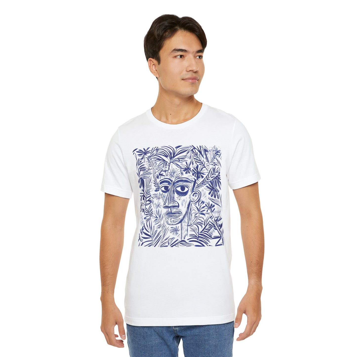 Botanical Face Art Unisex Tee – Nature-inspired Graphic T-Shirt for Eco-Conscious Style