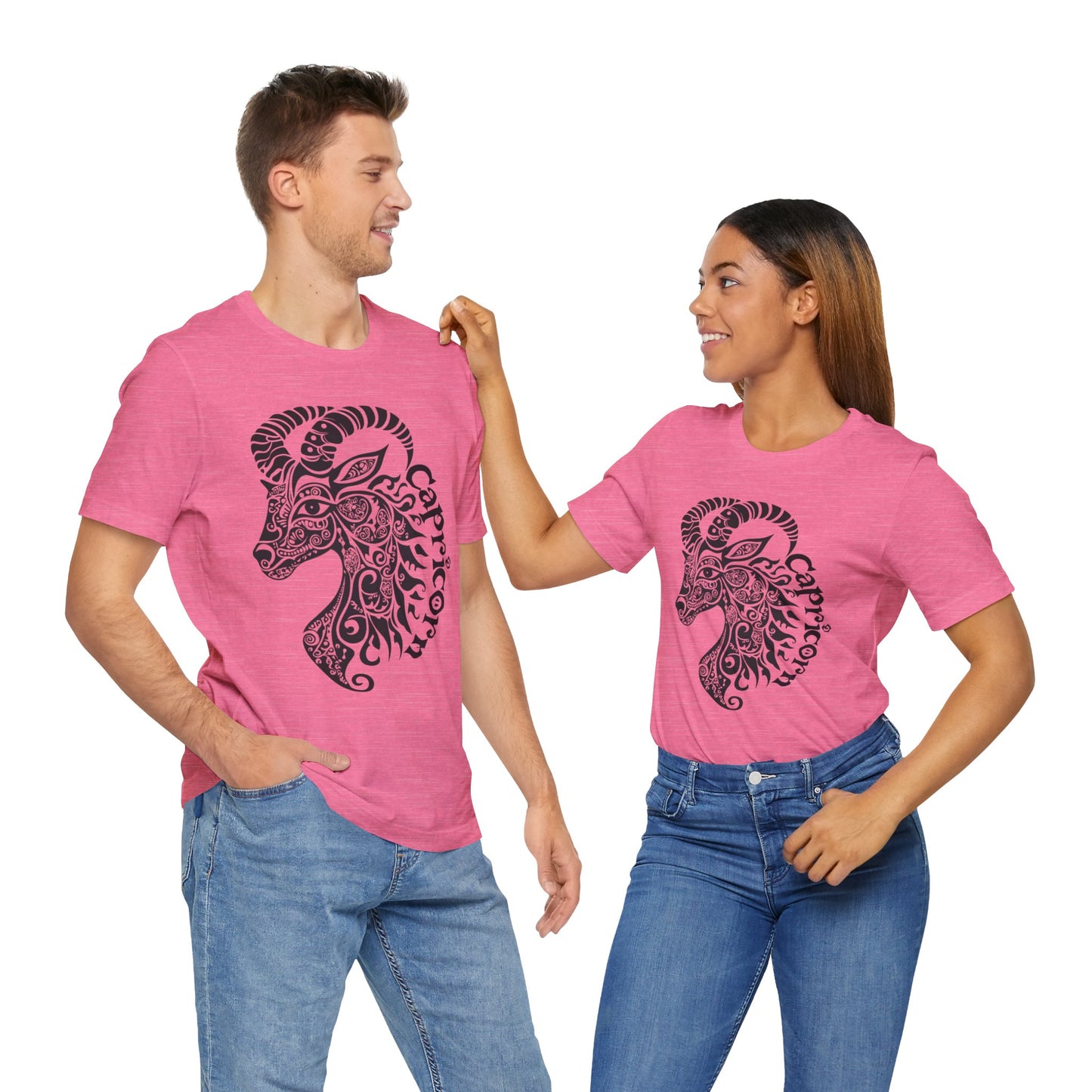 Capricorn with black graphic Unisex Jersey Short Sleeve Tee