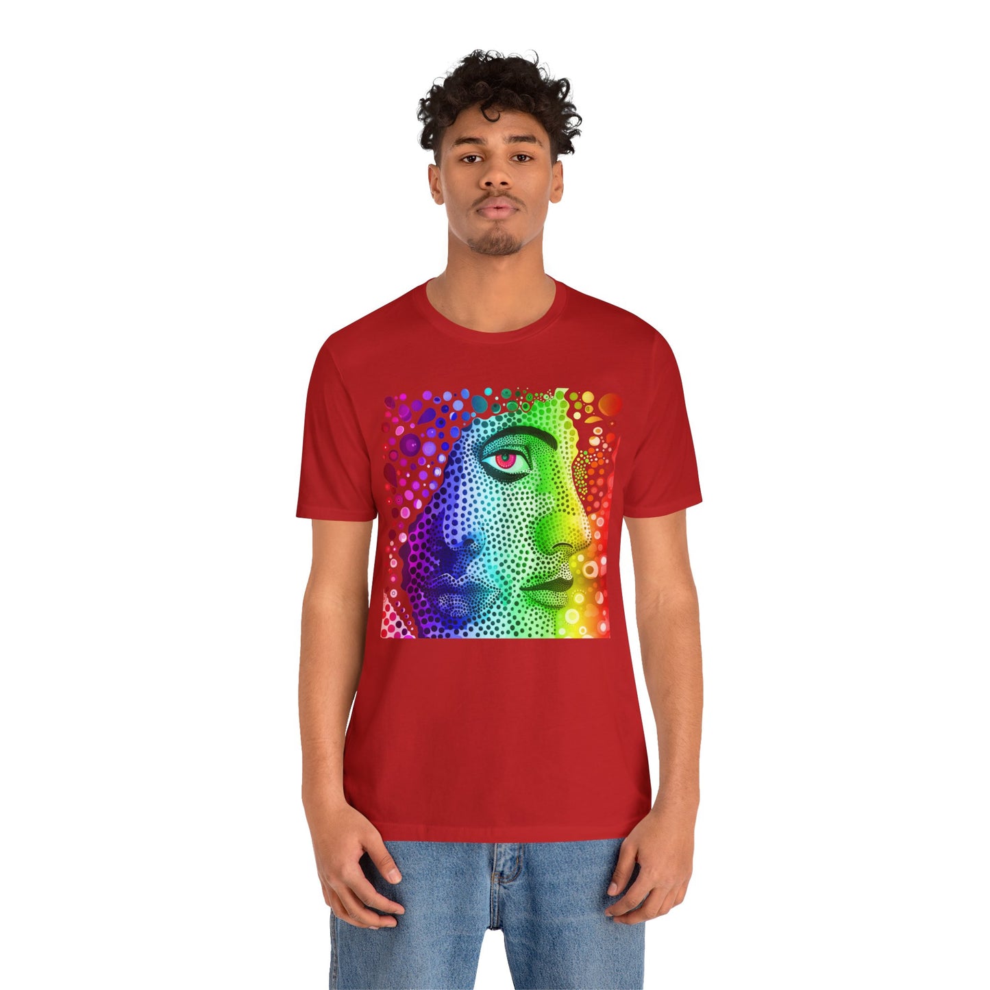 Two faced rainbow Unisex Jersey Short Sleeve Tee