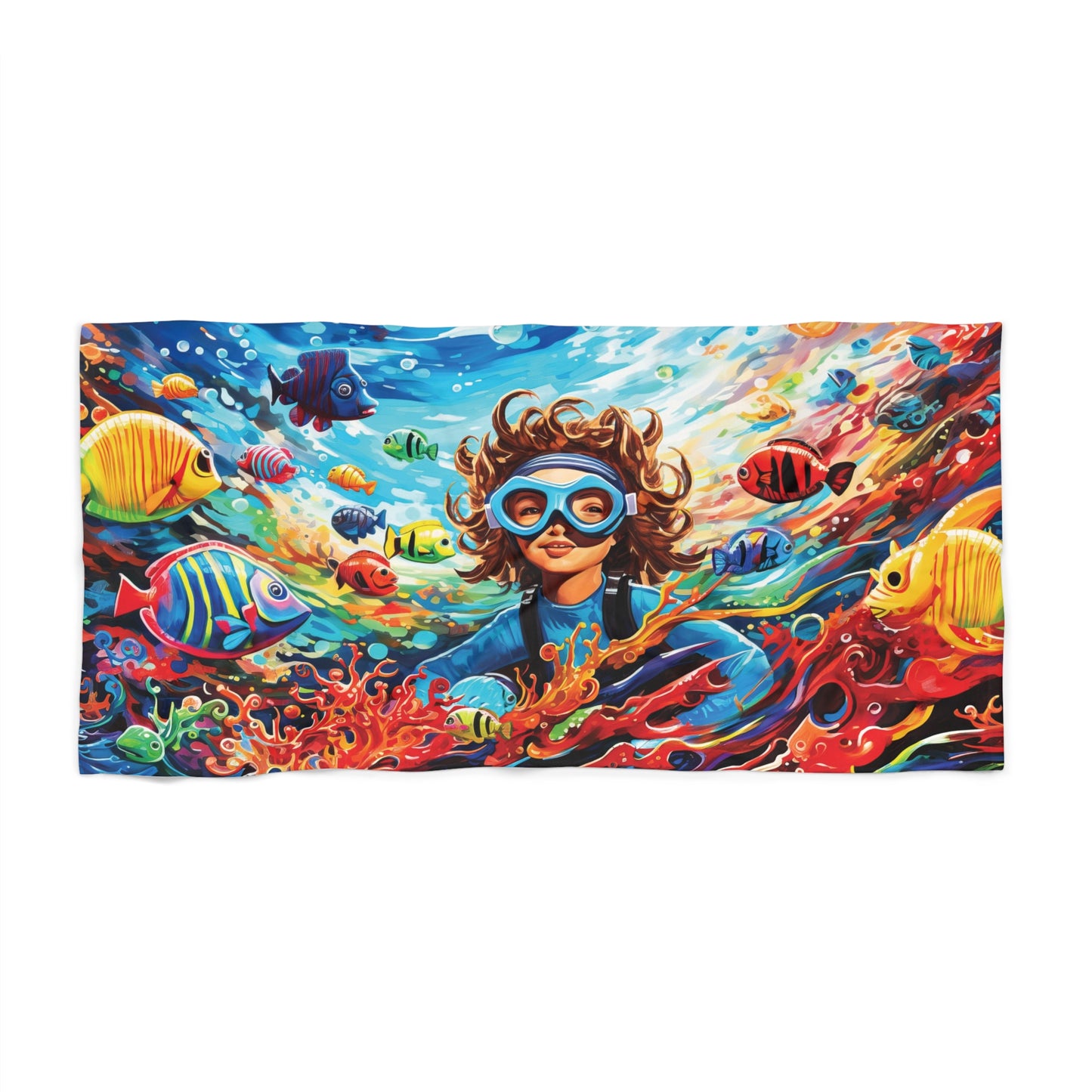 Swimming with the fish Beach Towel in two sizes