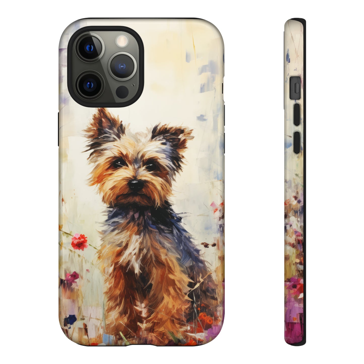 Yorkie in flowers Tough Cases