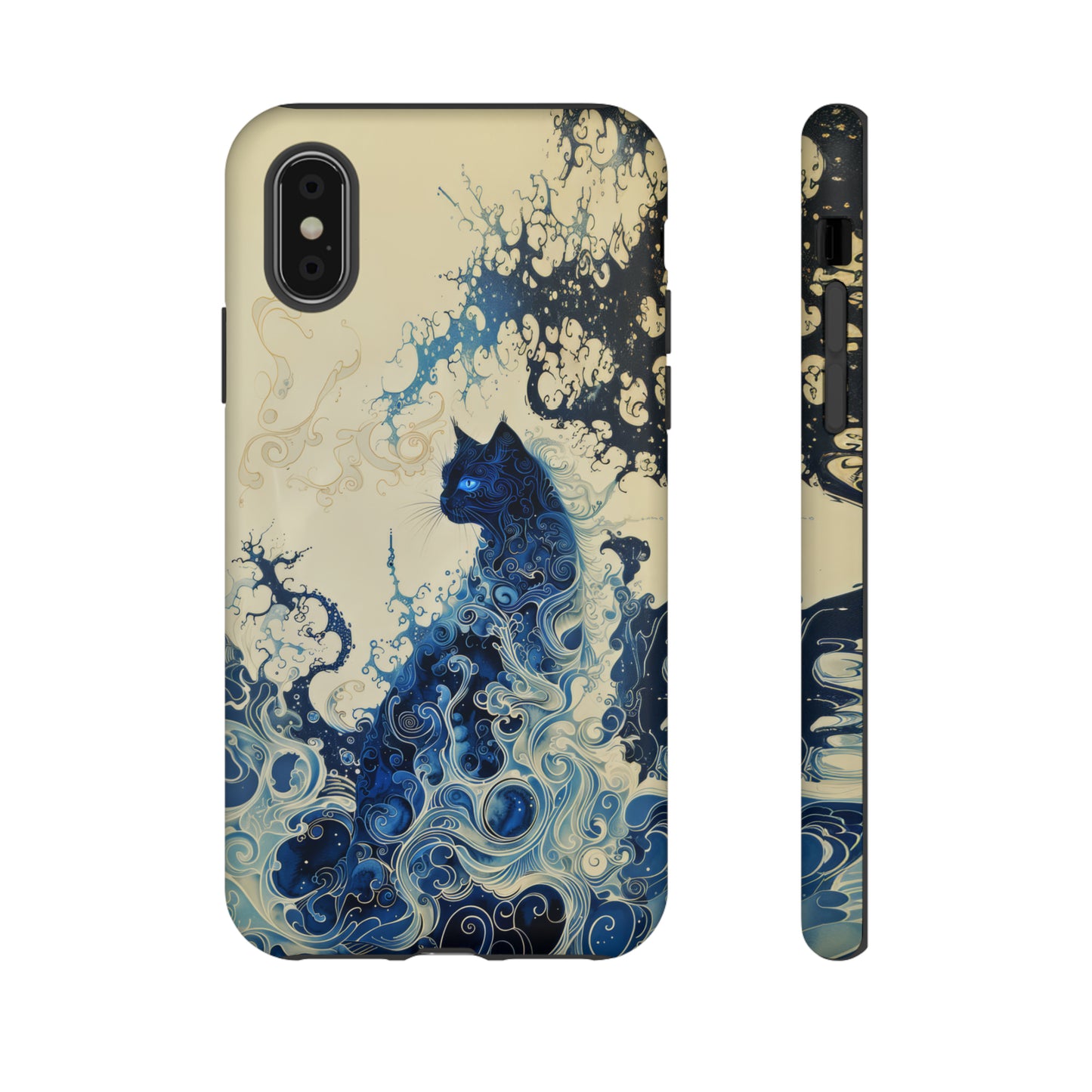 Black cat in smokeTough Cases