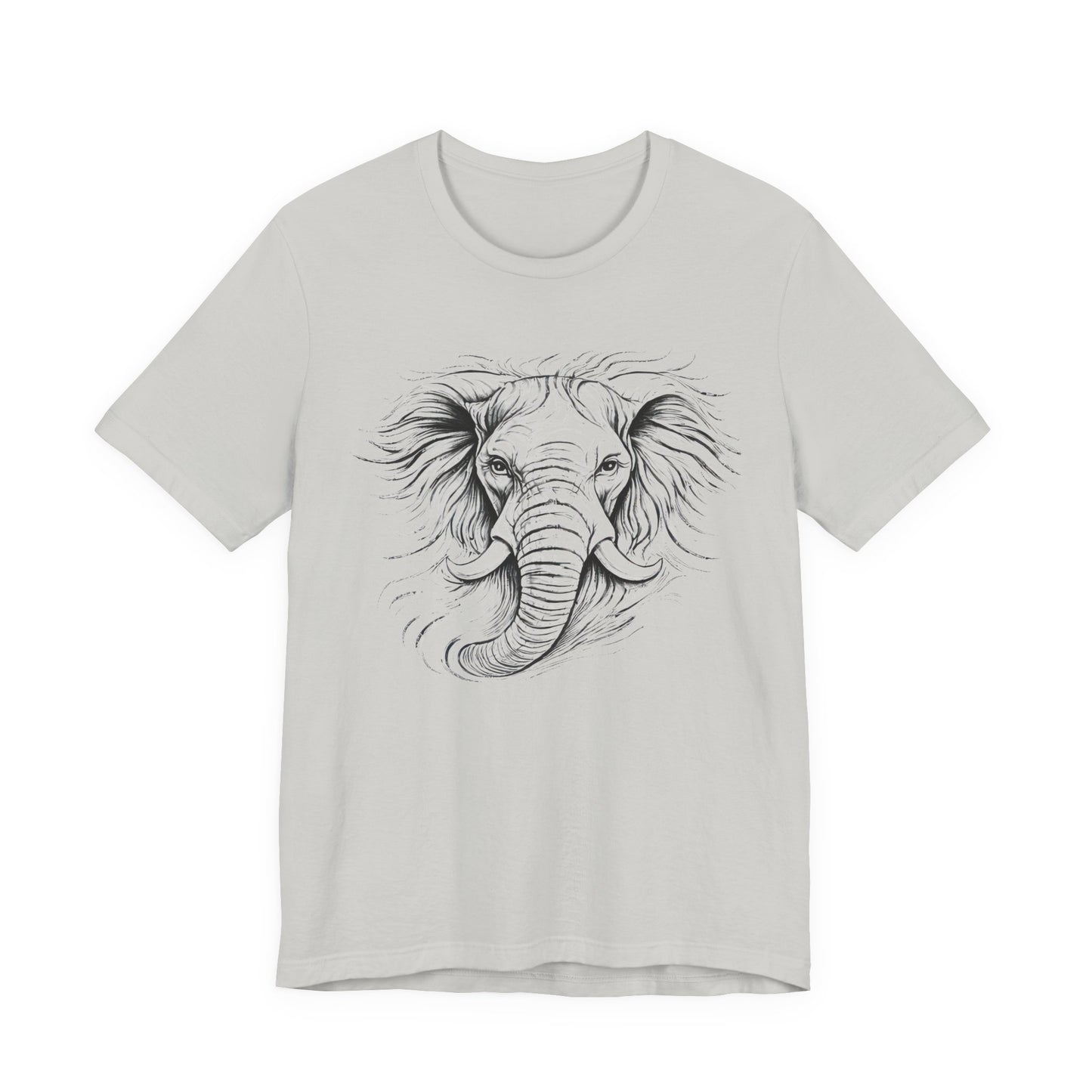 Elephant Sketch T-Shirt — Detailed Hand-Drawn in charcoal style, Elephant Graphic Tee