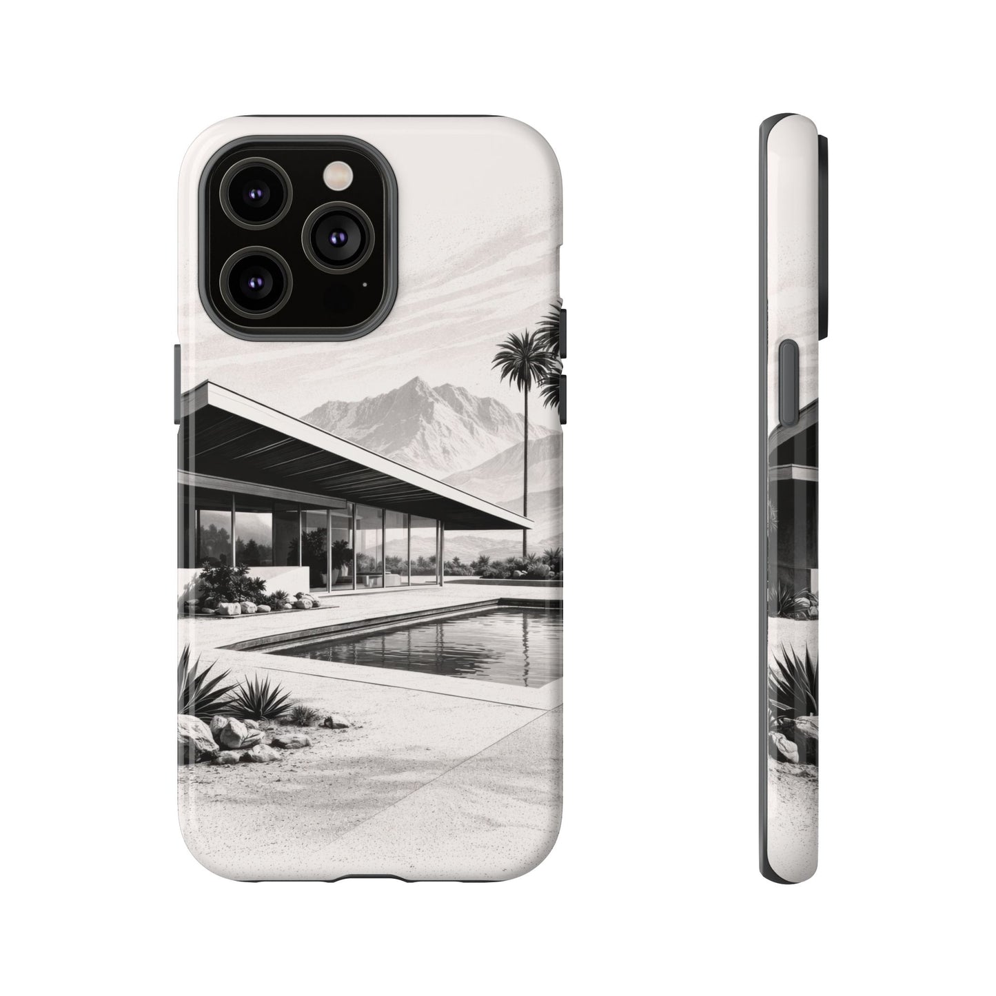 Mid-Century Palm Springs Phone Case – Retro Modern Desert House Design