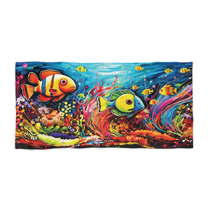 Colorful reef fish Beach Towel in two sizes