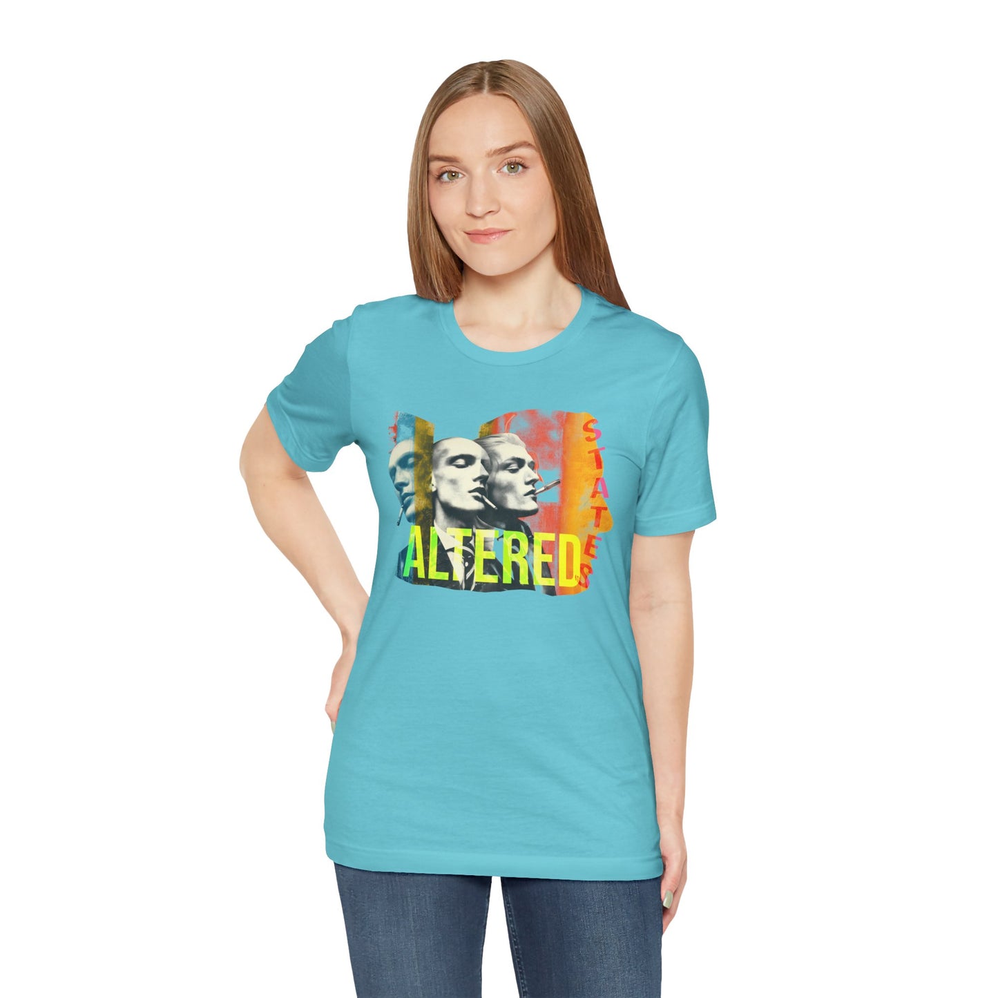 Altered Faces Graphic Tee — Retro Pop Art Psychedelic T-Shirt, Streetwear