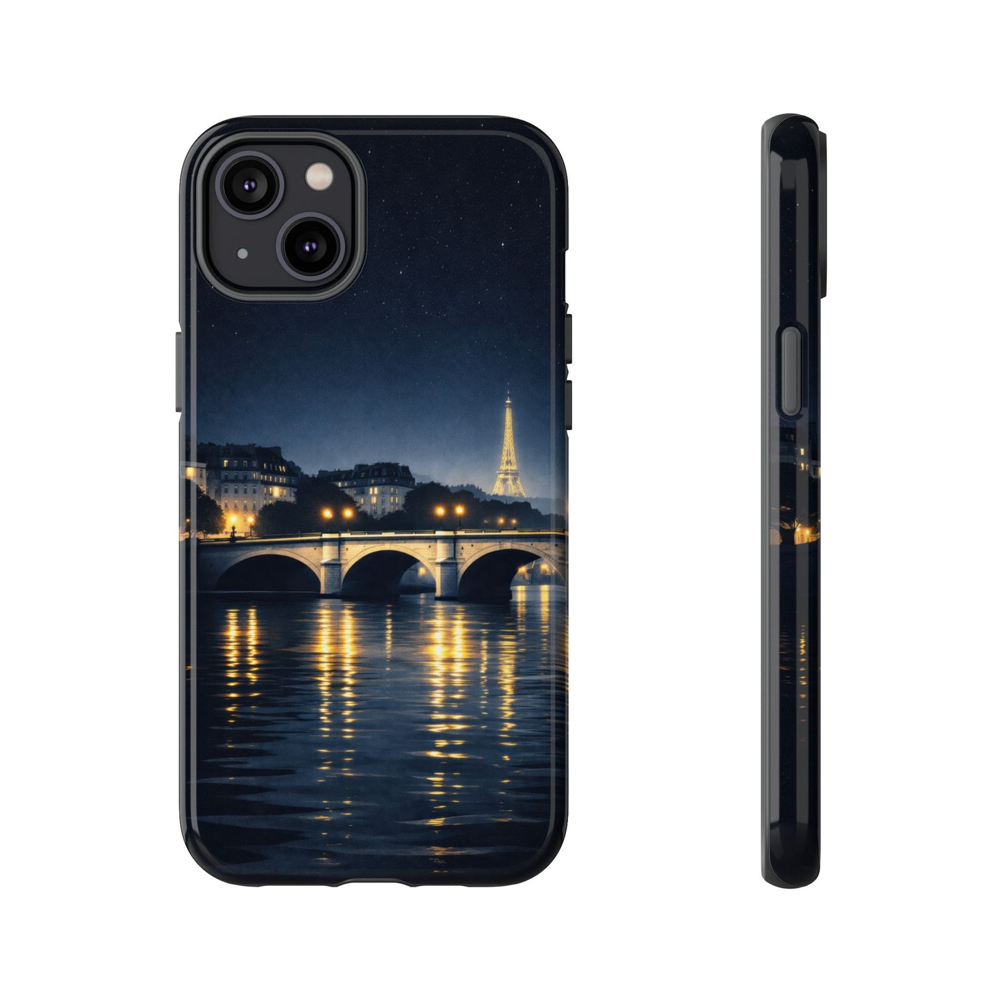 Paris Night Skyline Tough Phone Case — Eiffel Tower Reflections