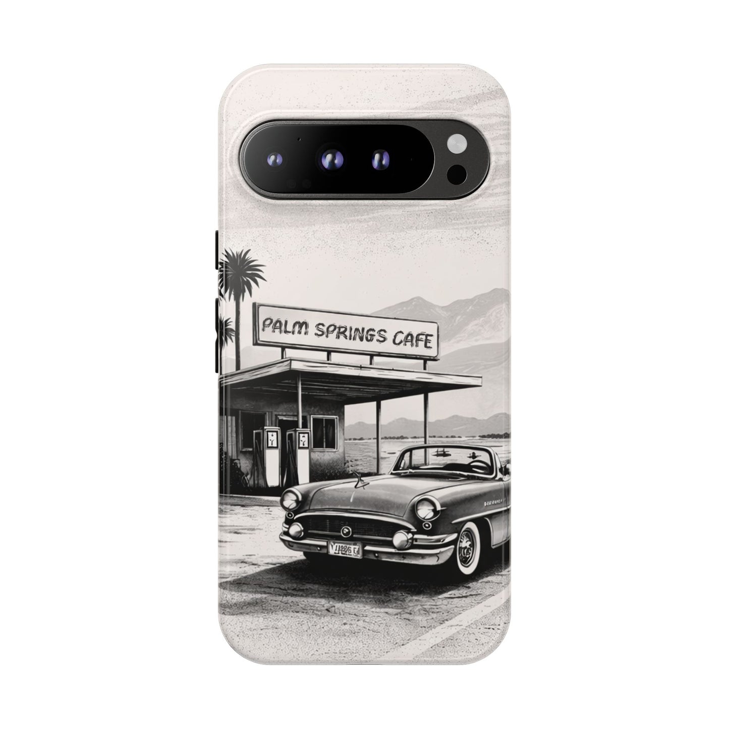 Vintage Palm Springs Cafe Phone Case – Retro Convertible Roadtrip Design