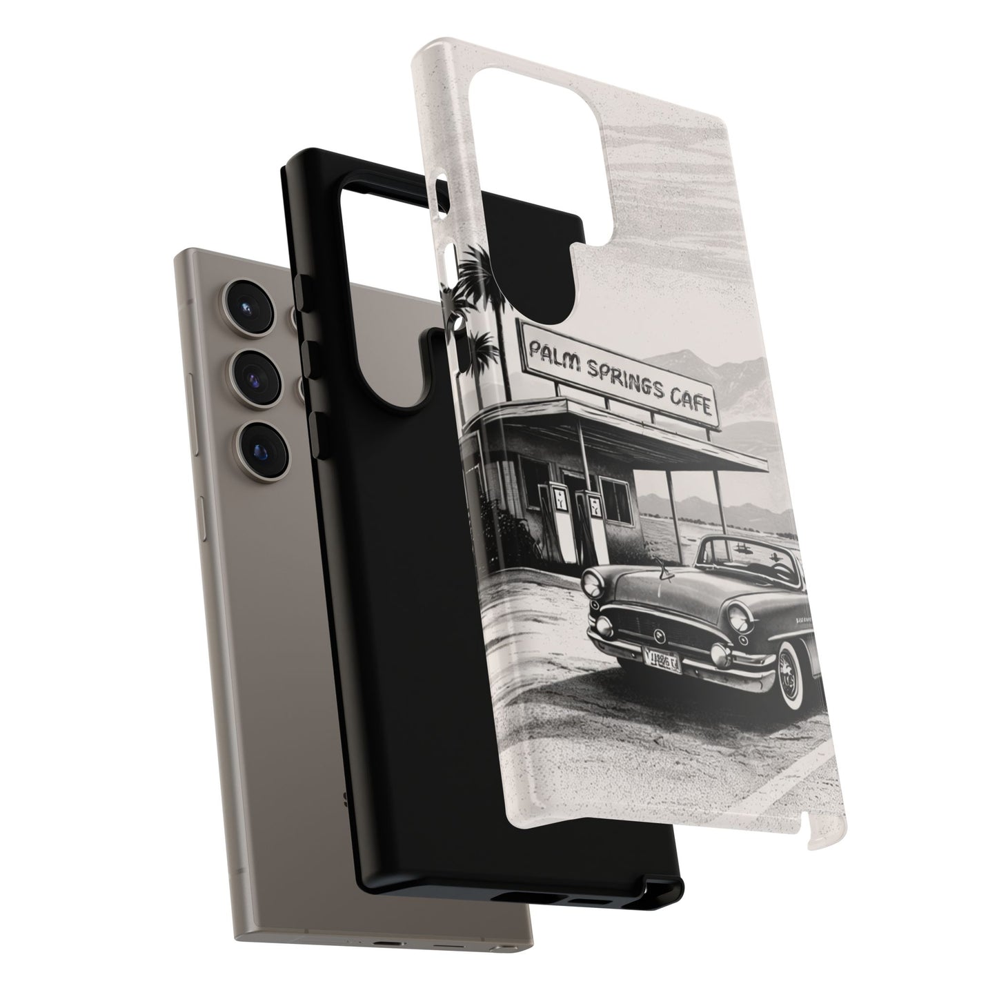 Vintage Palm Springs Cafe Phone Case – Retro Convertible Roadtrip Design