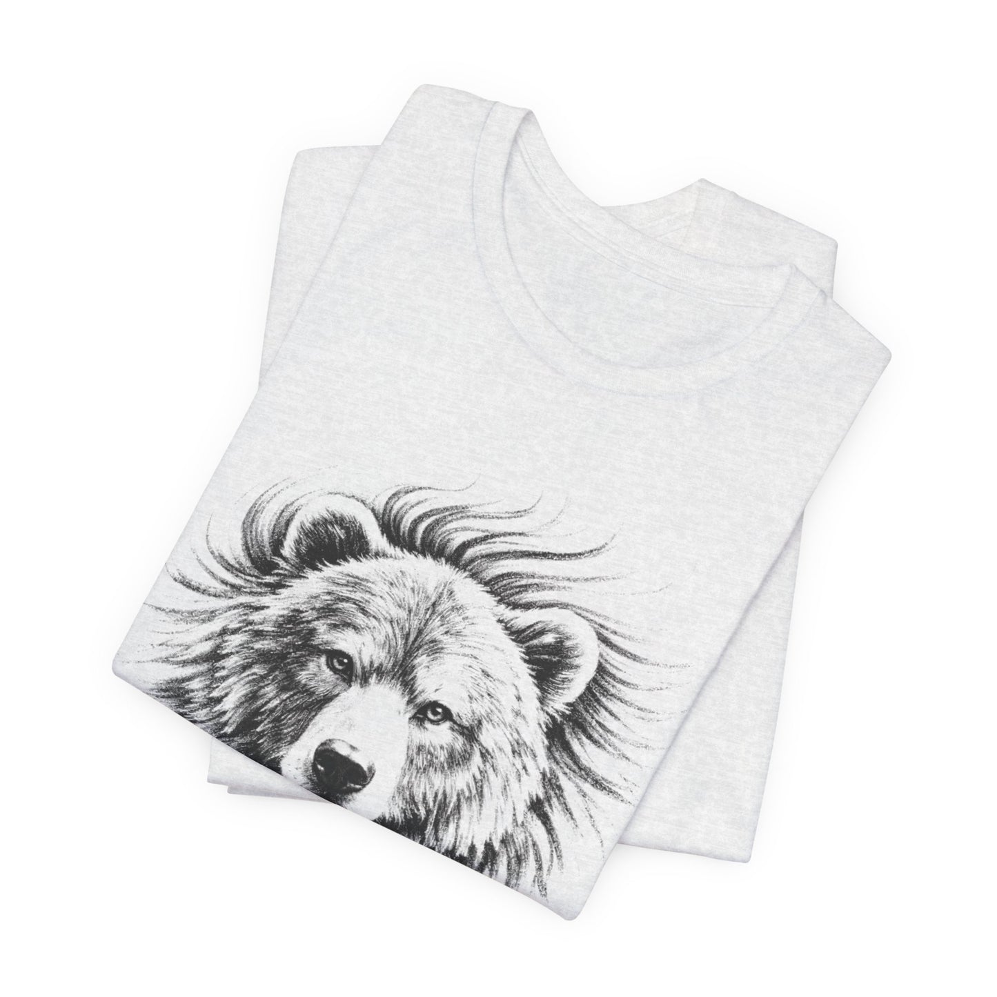 Bear Head Illustration T-Shirt | Hand-Drawn Wildlife Sketch