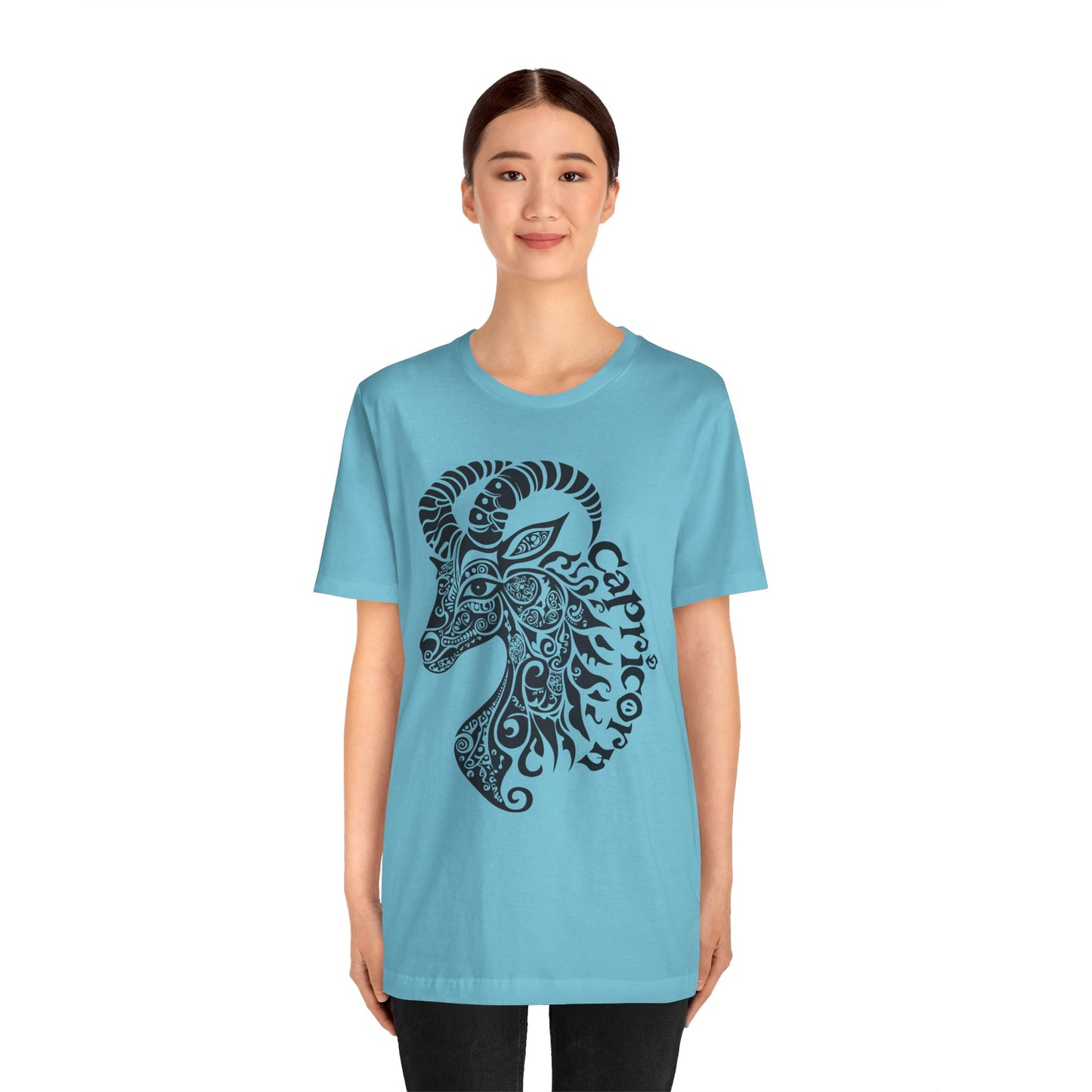 Capricorn with black graphic Unisex Jersey Short Sleeve Tee