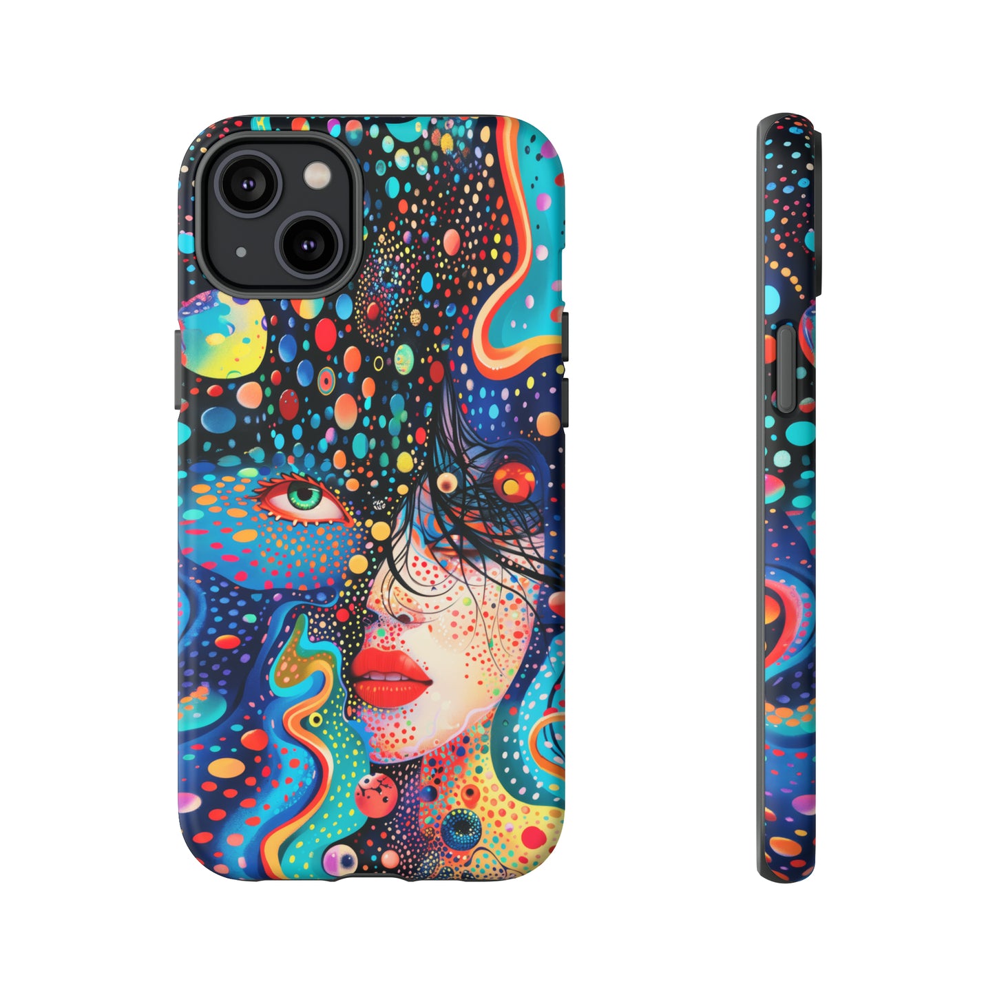Phone Case, dream in color, Artistic design, Tough Case, Colorful whimsical flower design, iPhone 15, 14, 13, 12, 11, Samsung, Pixel
