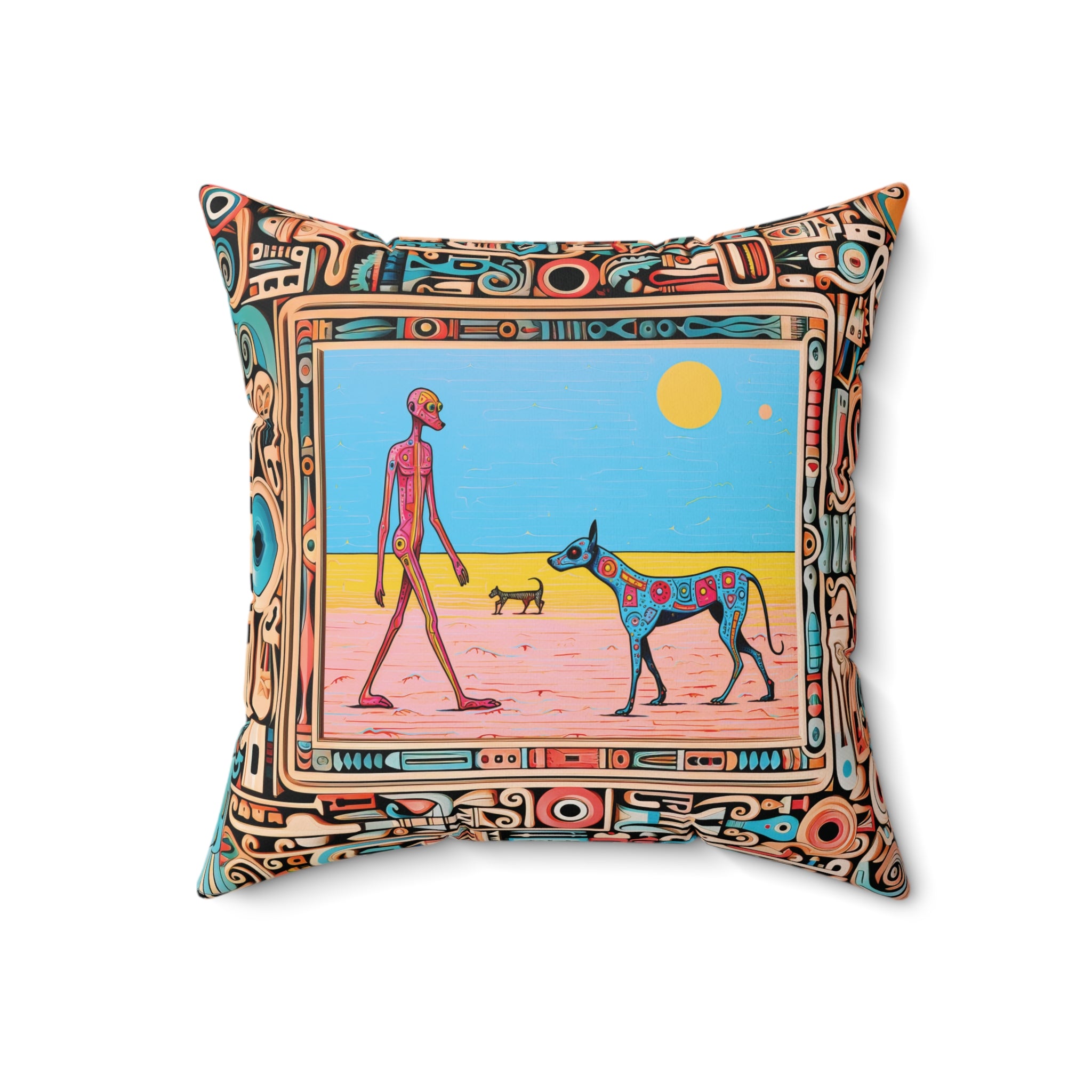 Pink Sand Beach Square Pillow