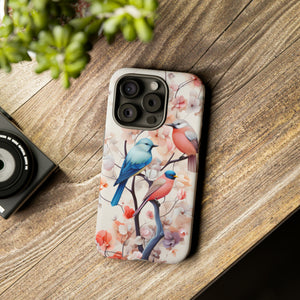 Three birds on a branch water color Tough Cases