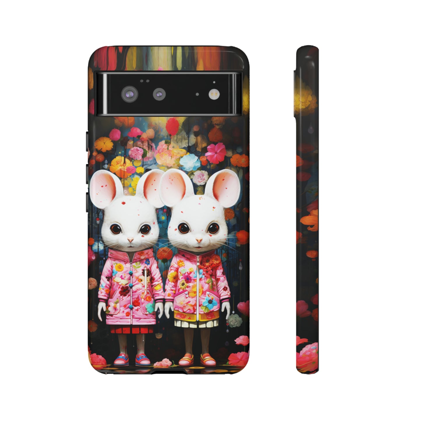 Two mice and flowers Tough Cases