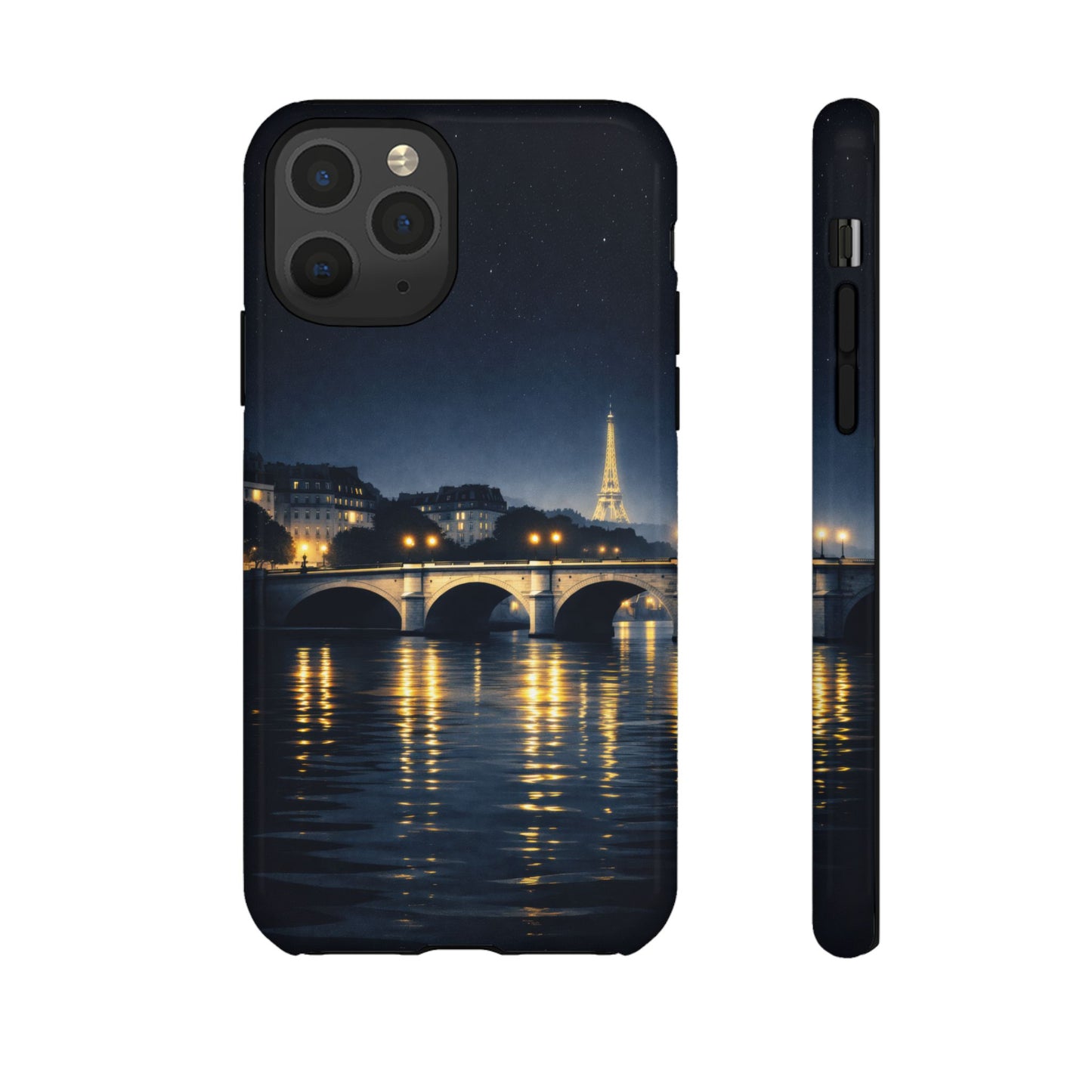 Paris Night Skyline Tough Phone Case — Eiffel Tower Reflections