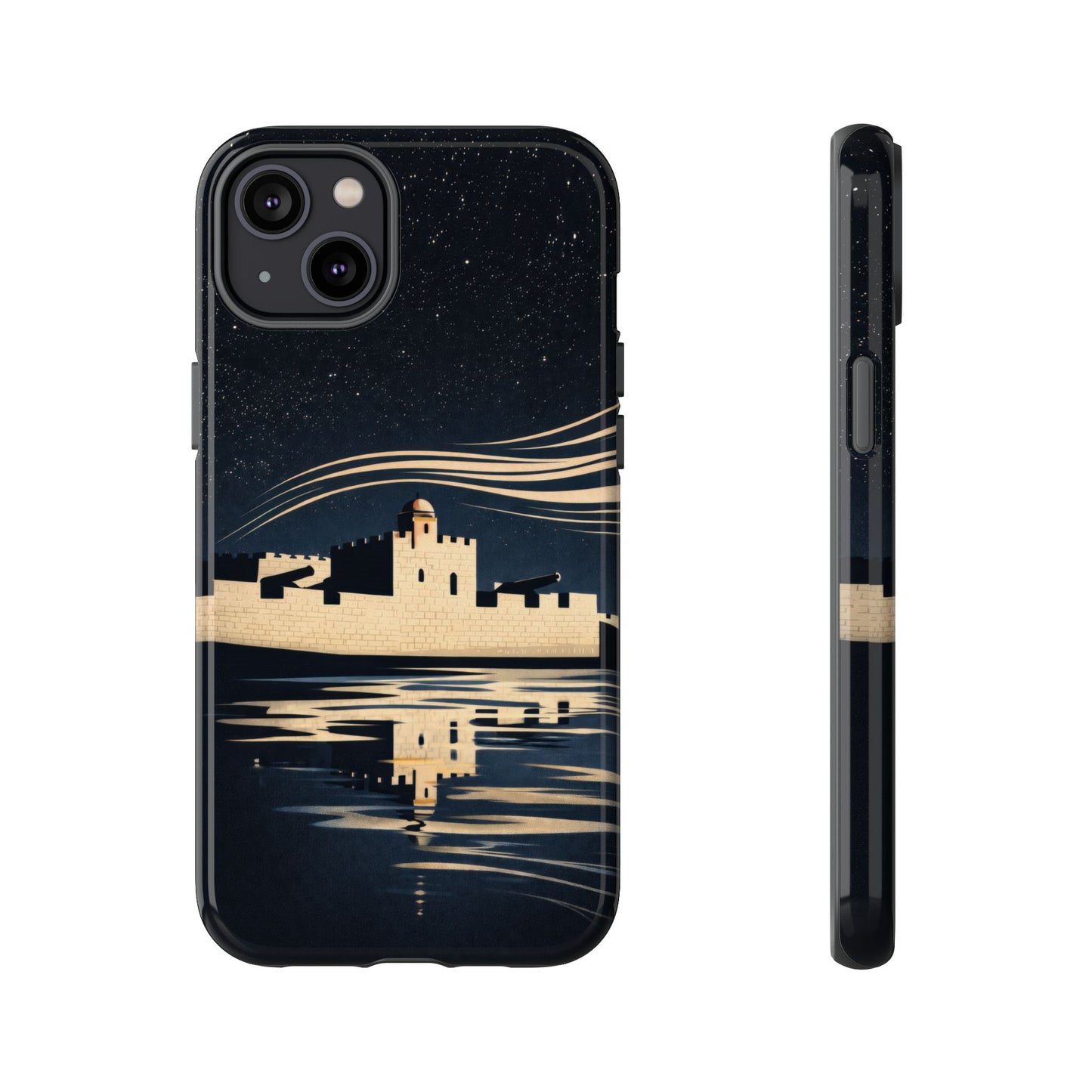 Essaouira Morocco Reflection Tough Phone Case — Night Sky in Essaouira Waterproof Design