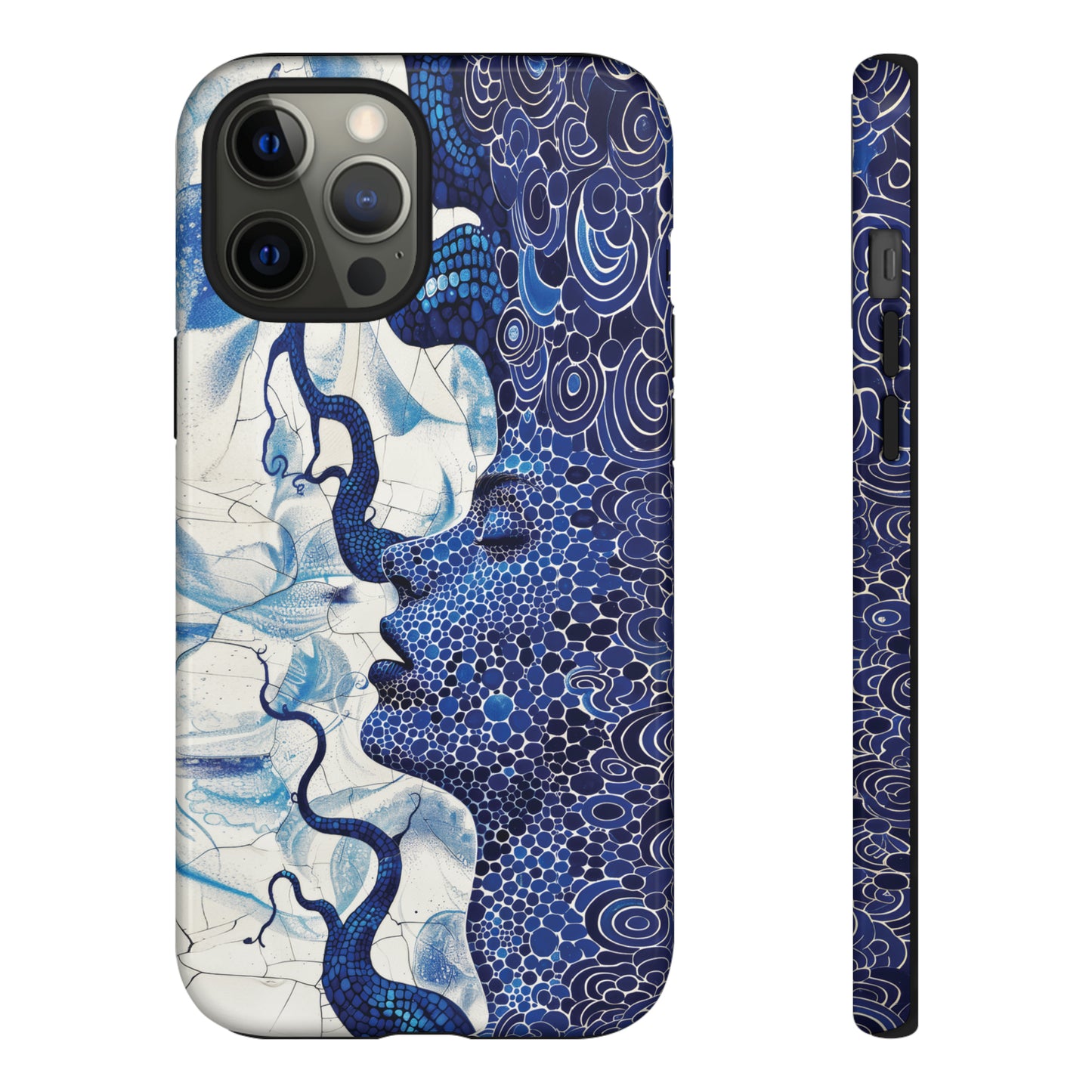 Phone Case, blue woman Artistic design, Tough Case, Colorful whimsical fantasy design, iPhone 15, 14, 13, 12, 11, Samsung, Pixel