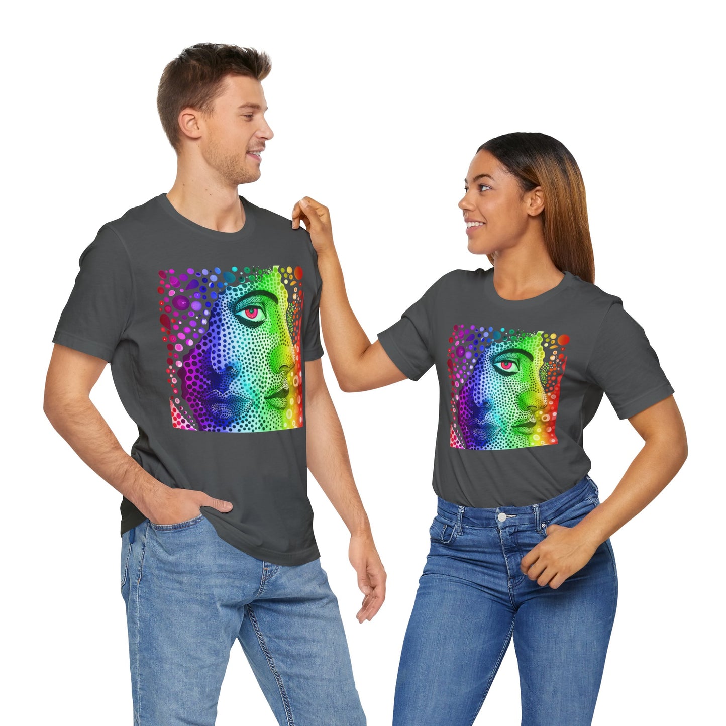Two faced rainbow Unisex Jersey Short Sleeve Tee