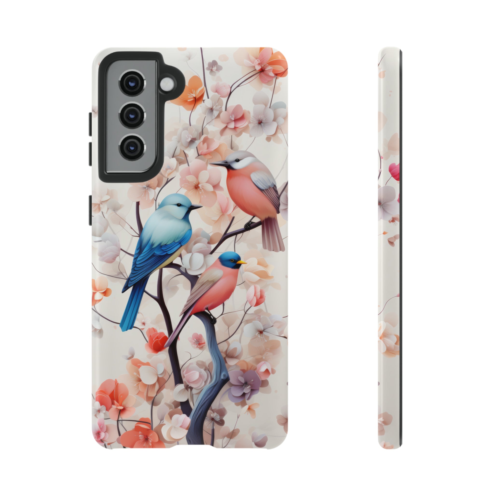 Three birds on a branch water color Tough Cases