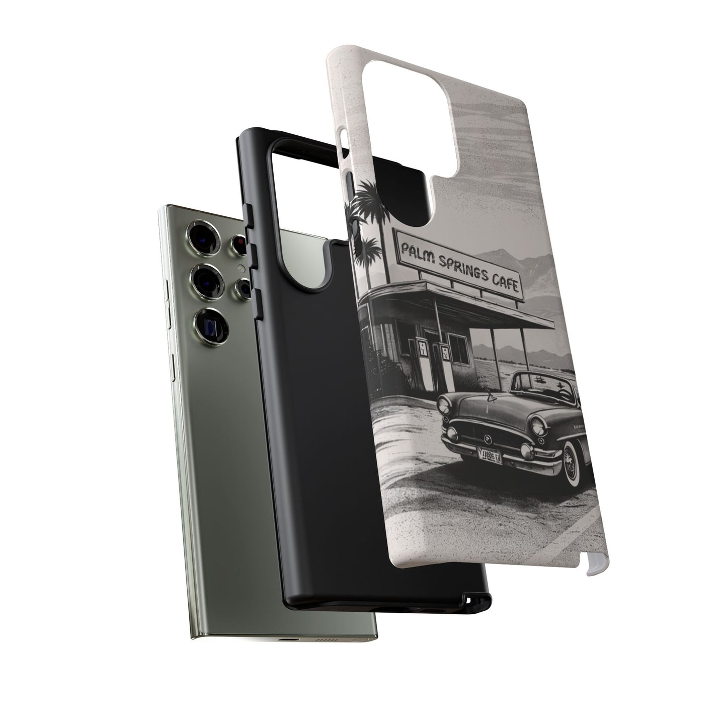 Vintage Palm Springs Cafe Phone Case – Retro Convertible Roadtrip Design
