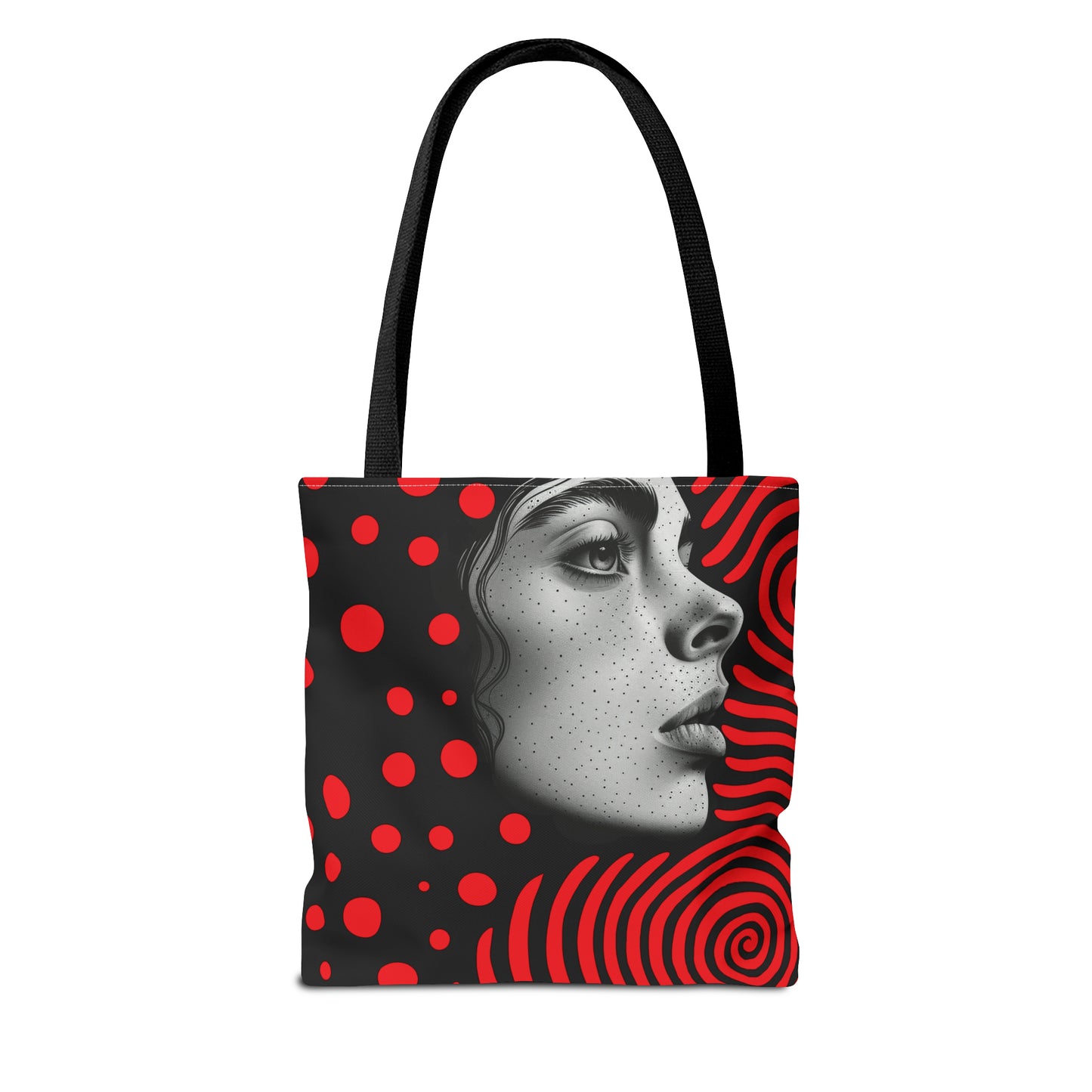 Red swirl Tote Bag in 3 sizes