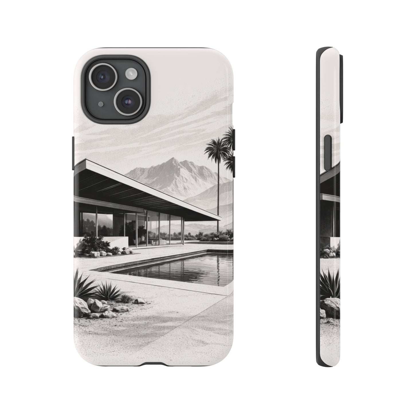 Mid-Century Palm Springs Phone Case – Retro Modern Desert House Design