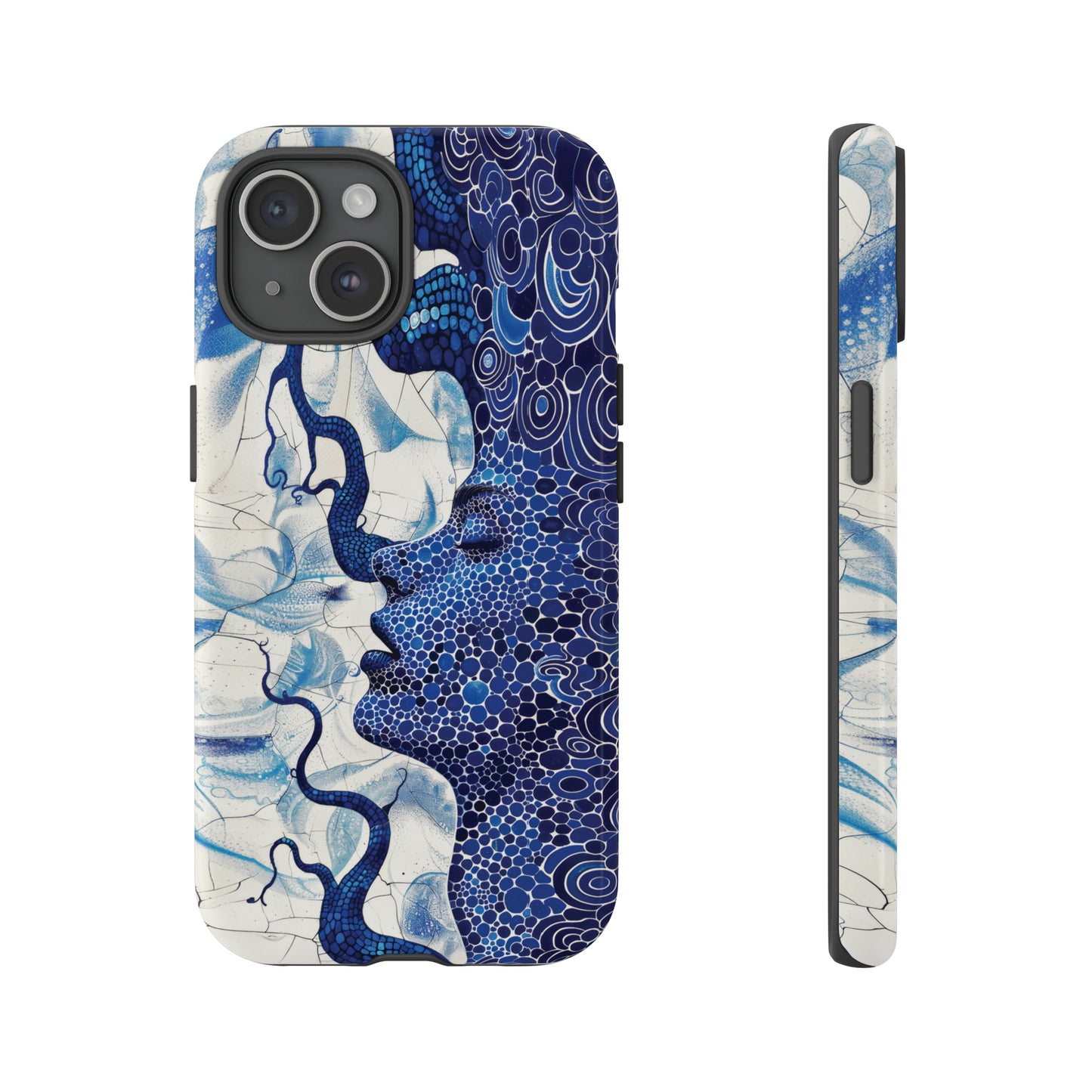Phone Case, blue woman Artistic design, Tough Case, Colorful whimsical fantasy design, iPhone 15, 14, 13, 12, 11, Samsung, Pixel