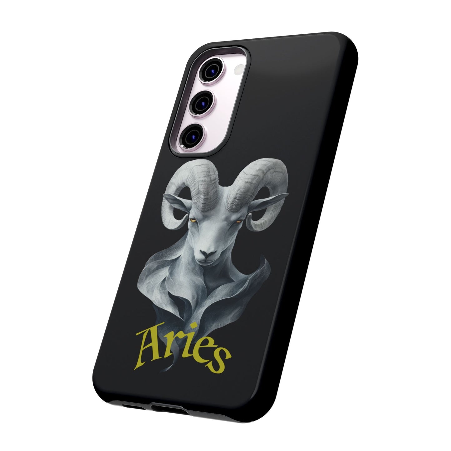 Aries Tough Phone Cases, Artistic Zodiac Phone Cases, premium-quality cases for iPhone, Samsung Galaxy, and Google Pixel devices