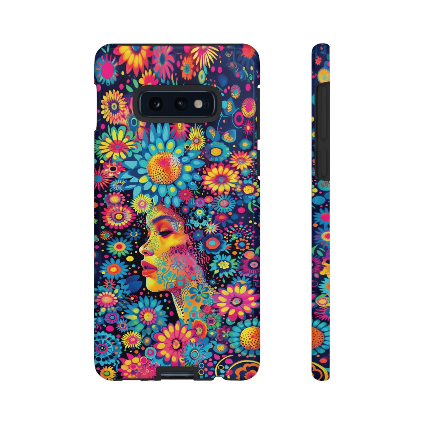 Phone Case, whimsical flower girl, Artistic design, Tough Case, Colorful flower fantasy design, iPhone 15, 14, 13, 12, 11, Samsung, Pixel