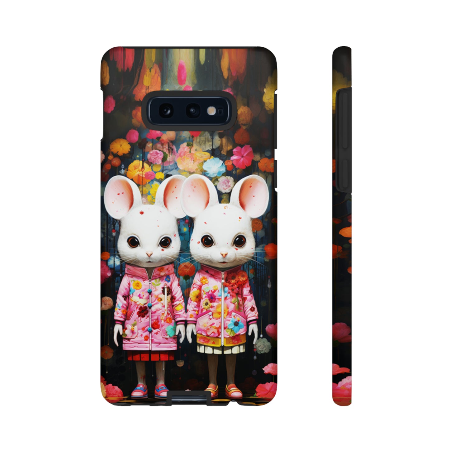 Two mice and flowers Tough Cases