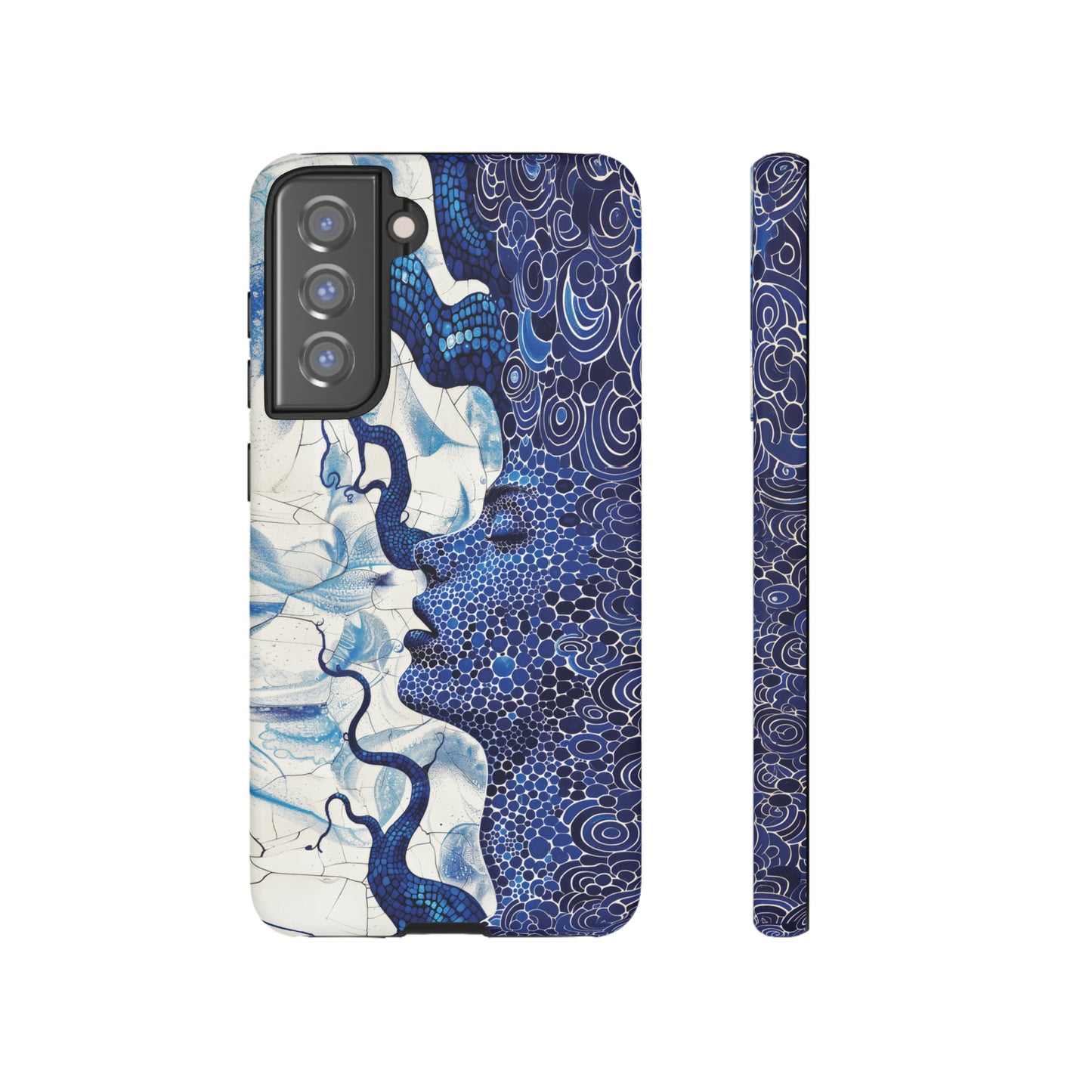 Phone Case, blue woman Artistic design, Tough Case, Colorful whimsical fantasy design, iPhone 15, 14, 13, 12, 11, Samsung, Pixel