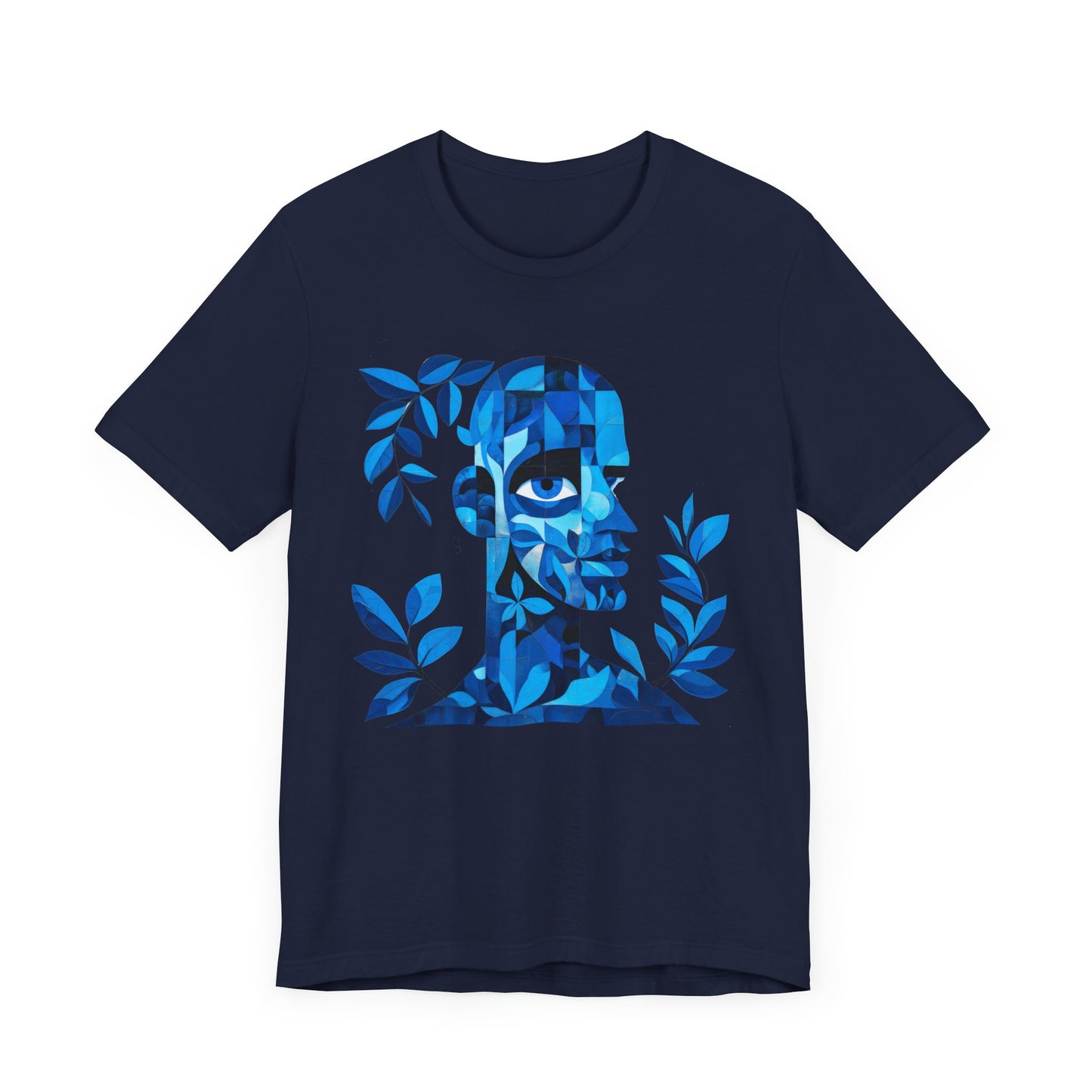 Blue Floral Art Unisex Tee, Artistic Graphic Shirt, Trendy Summer Wear, Gift for Art Lovers, Casual Everyday Style