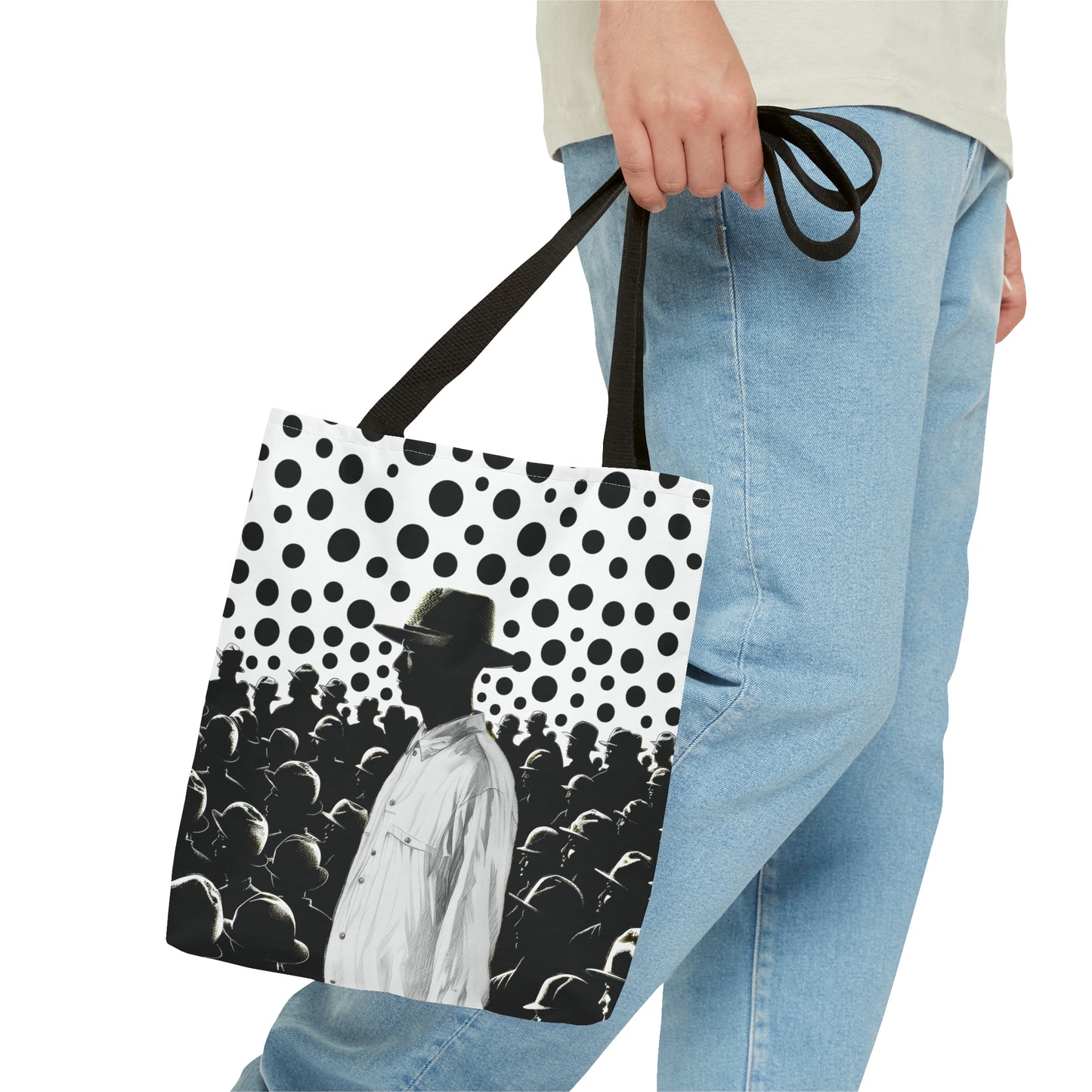 Stand up stand out black & white print Tote Bag in 3 sizes